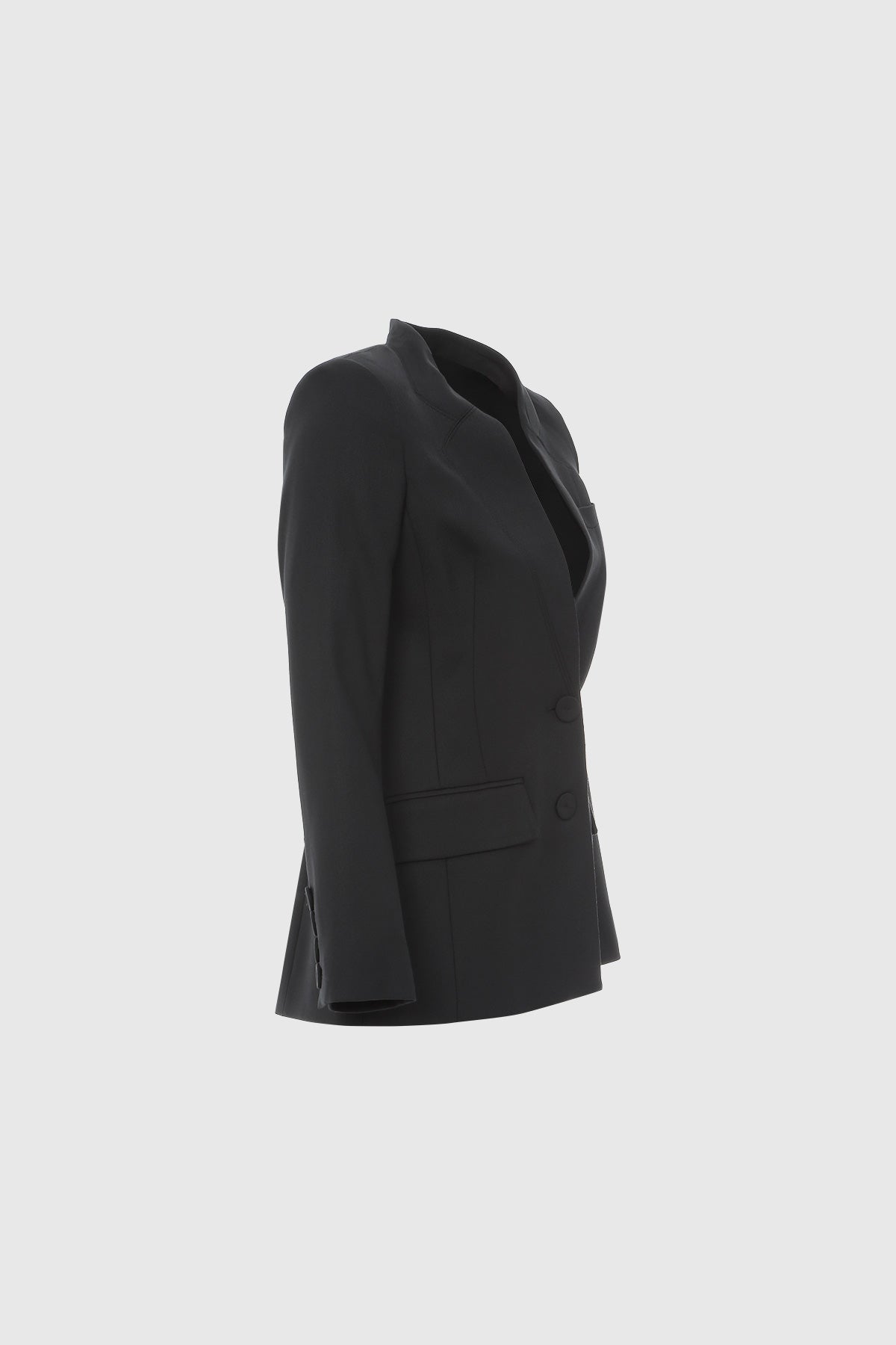 Yakası Dikiş Detaylı Klasik Blazer Ceket