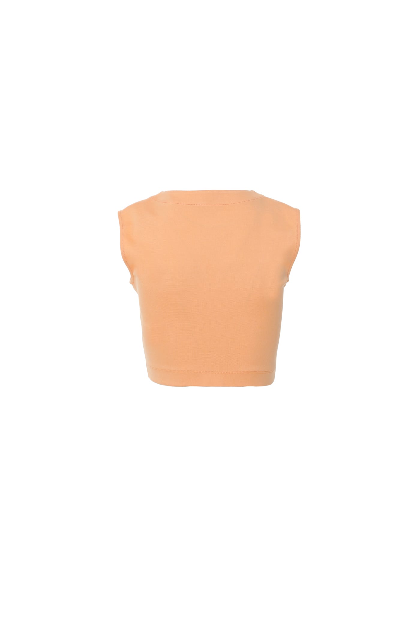 Fermuar Detaylı Yıldız Pleksi Süslemeli Kısa Somon Crop