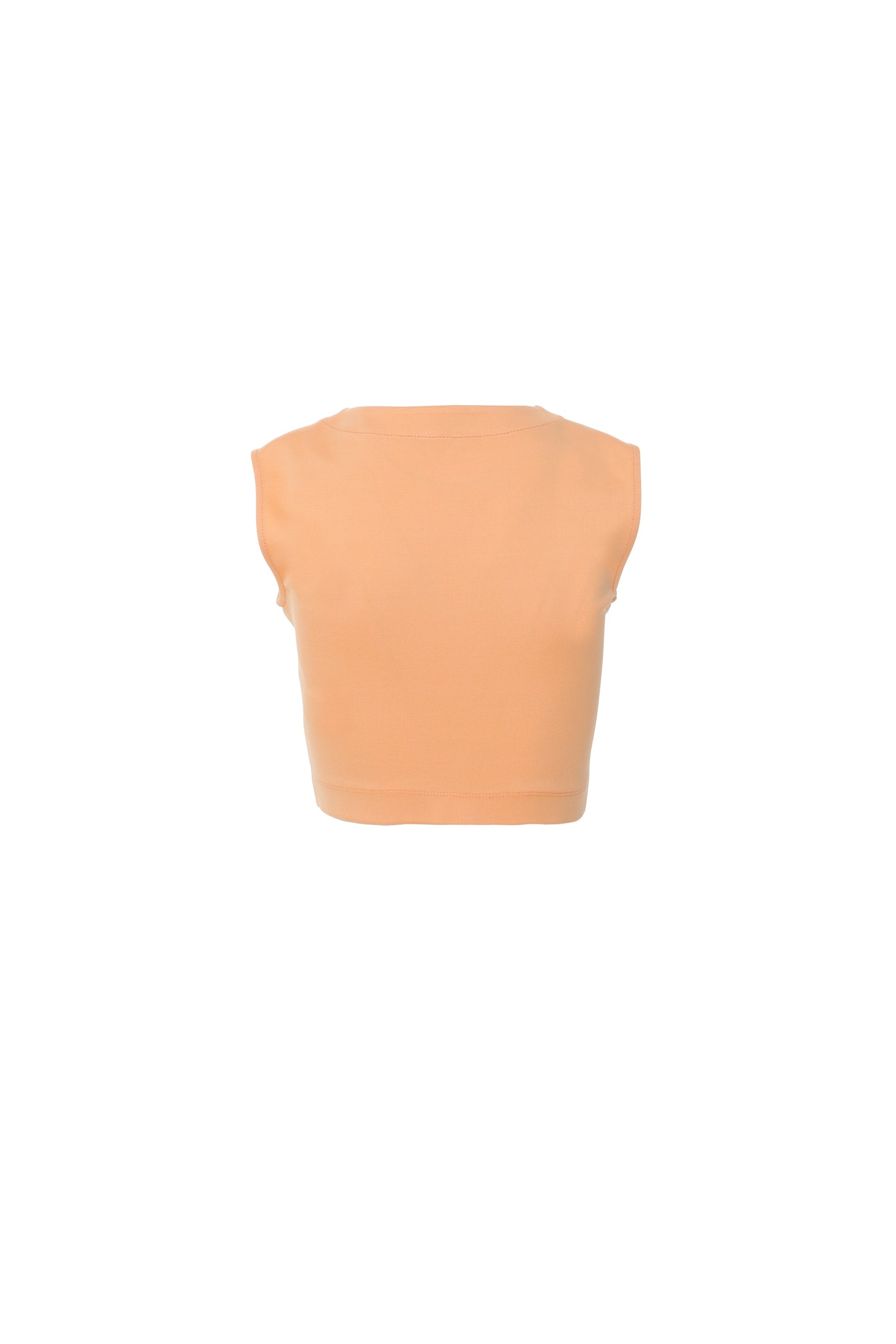 Fermuar Detaylı Yıldız Pleksi Süslemeli Kısa Somon Crop