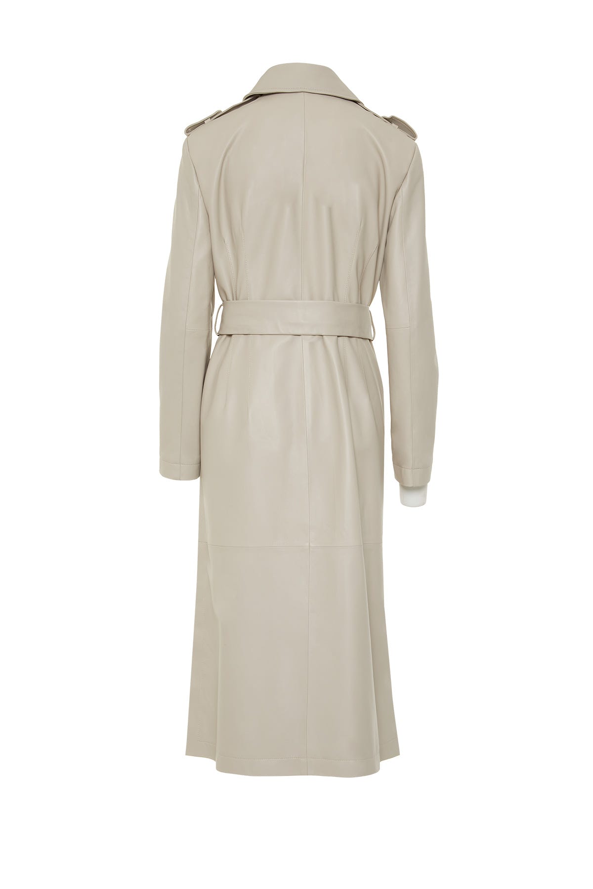 Çıtçıt Detaylı Seyyar Kuşaklı Deri Trenchcoat