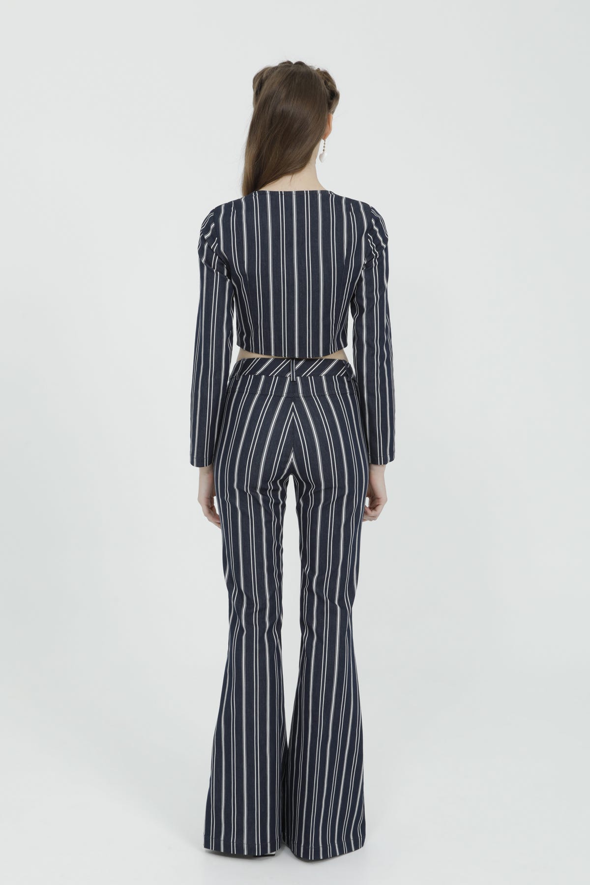 İspanyol Paça Çizgili Pantolon