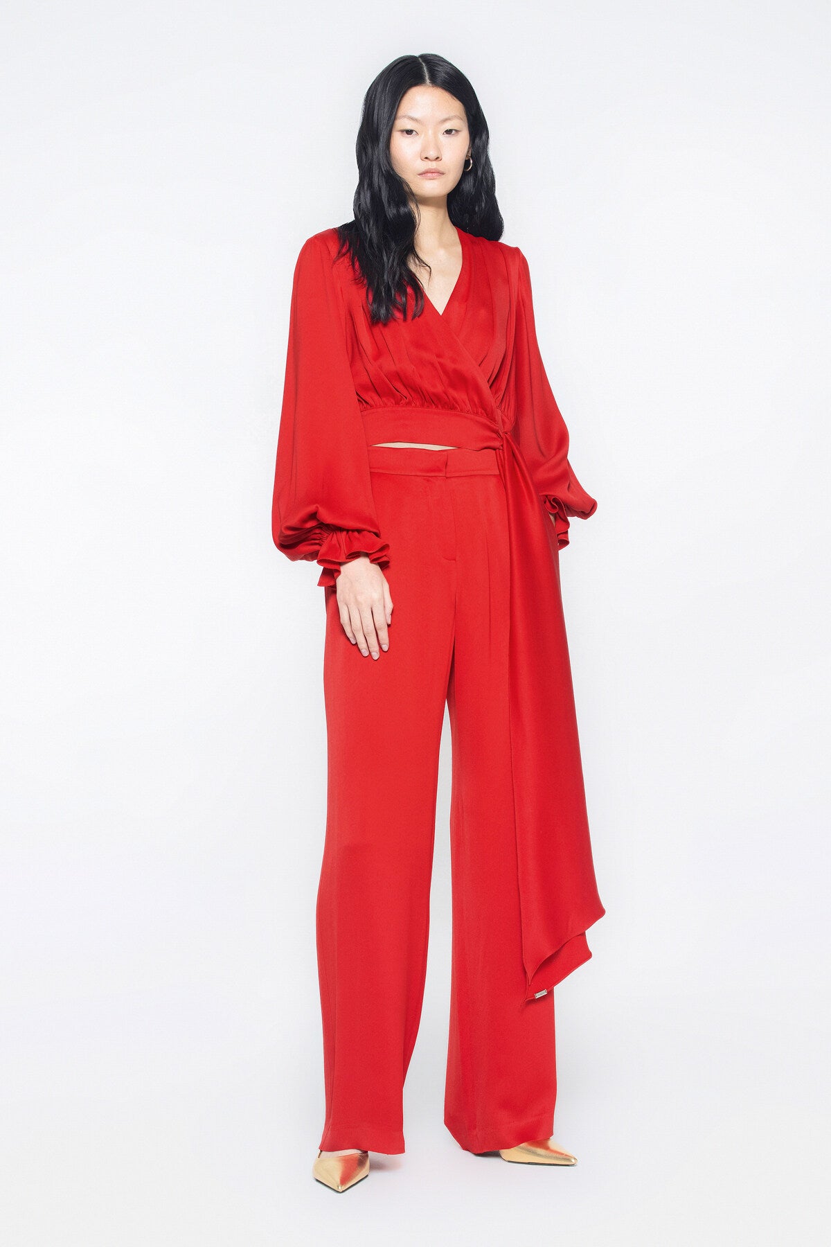 Yandan Bağlamalı Kruvaze Bluz