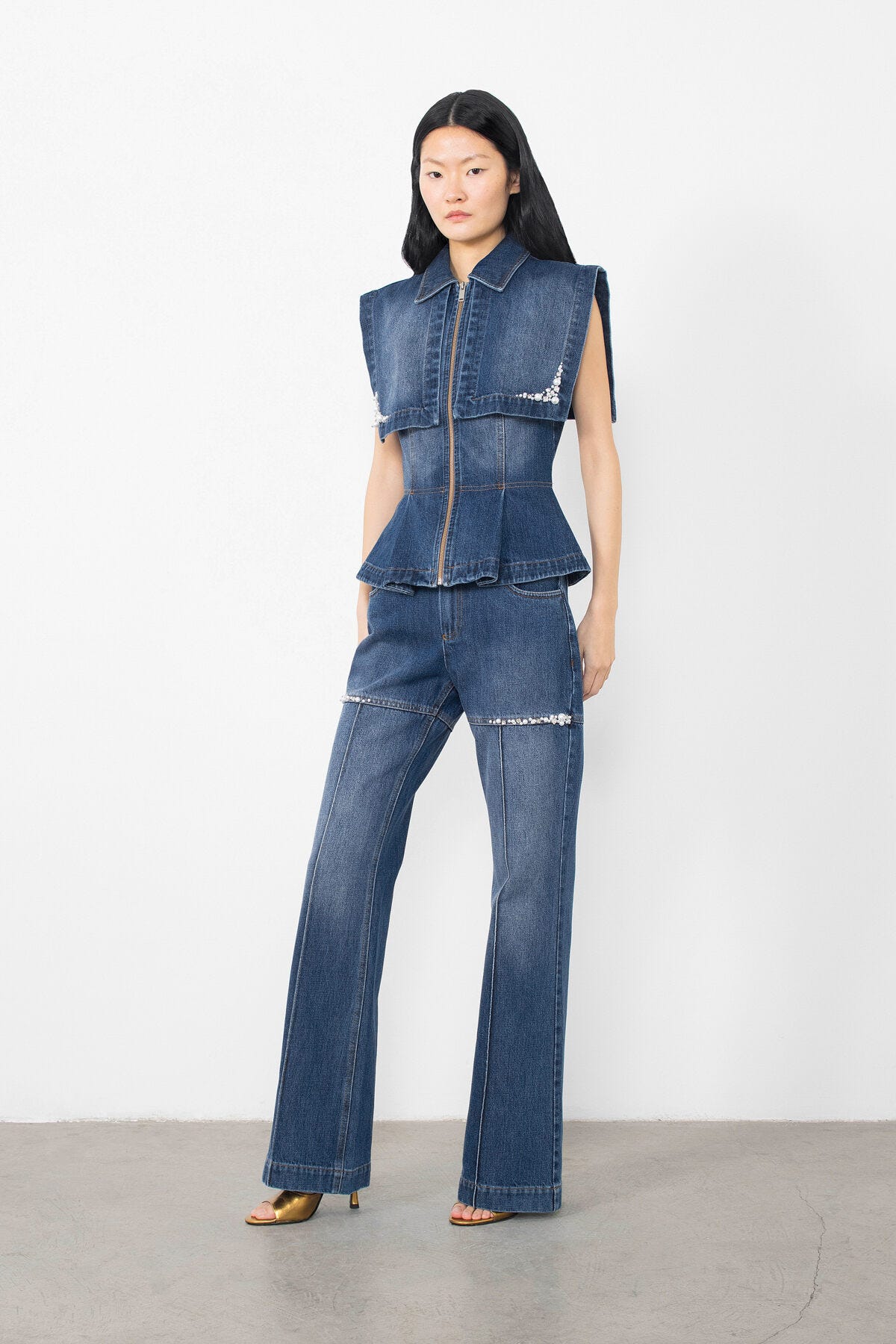 İşleme Detaylı Jean Pantolon