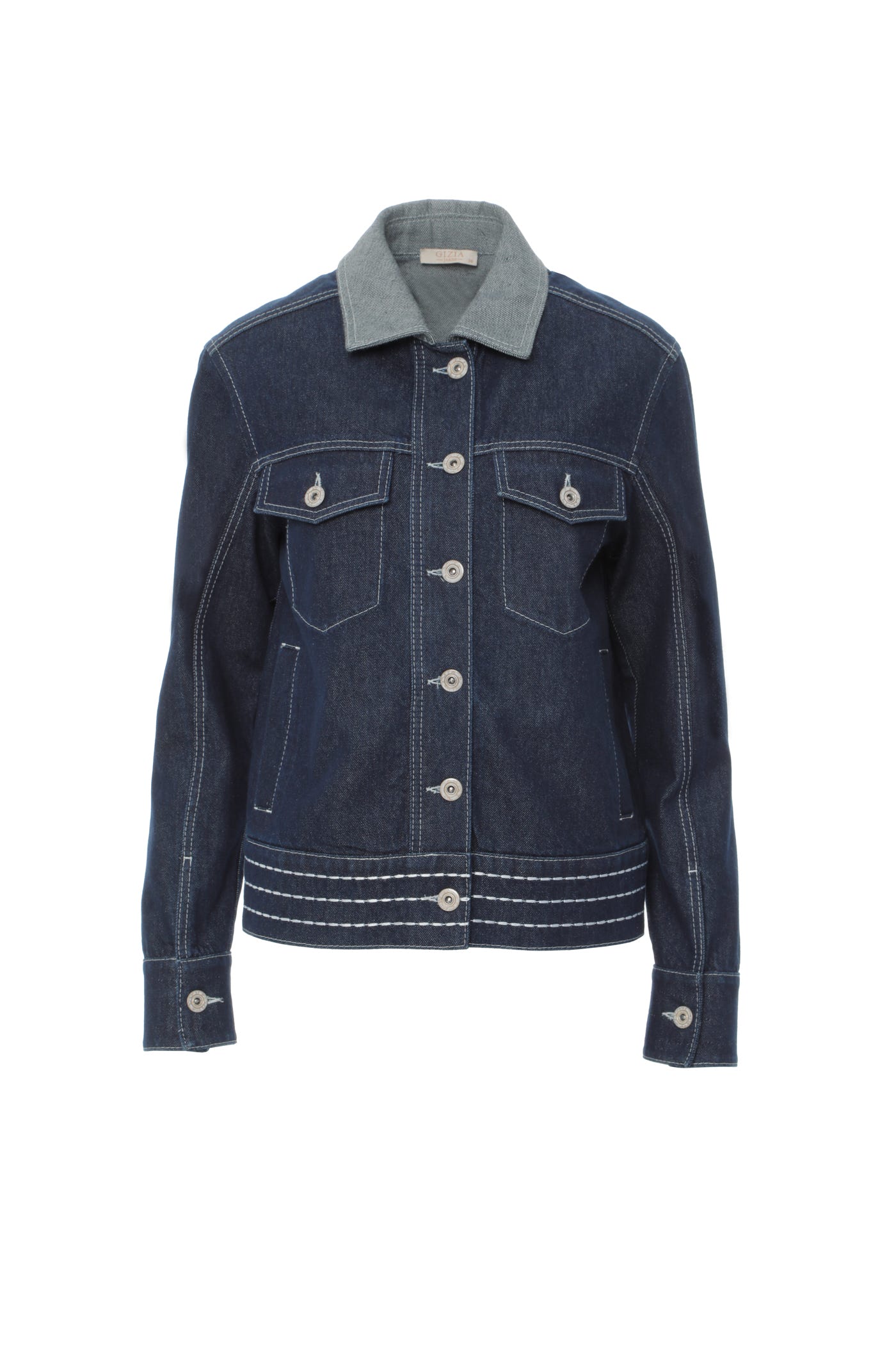 Dikiş Ve Çiçek Nakışlı Jean Ceket