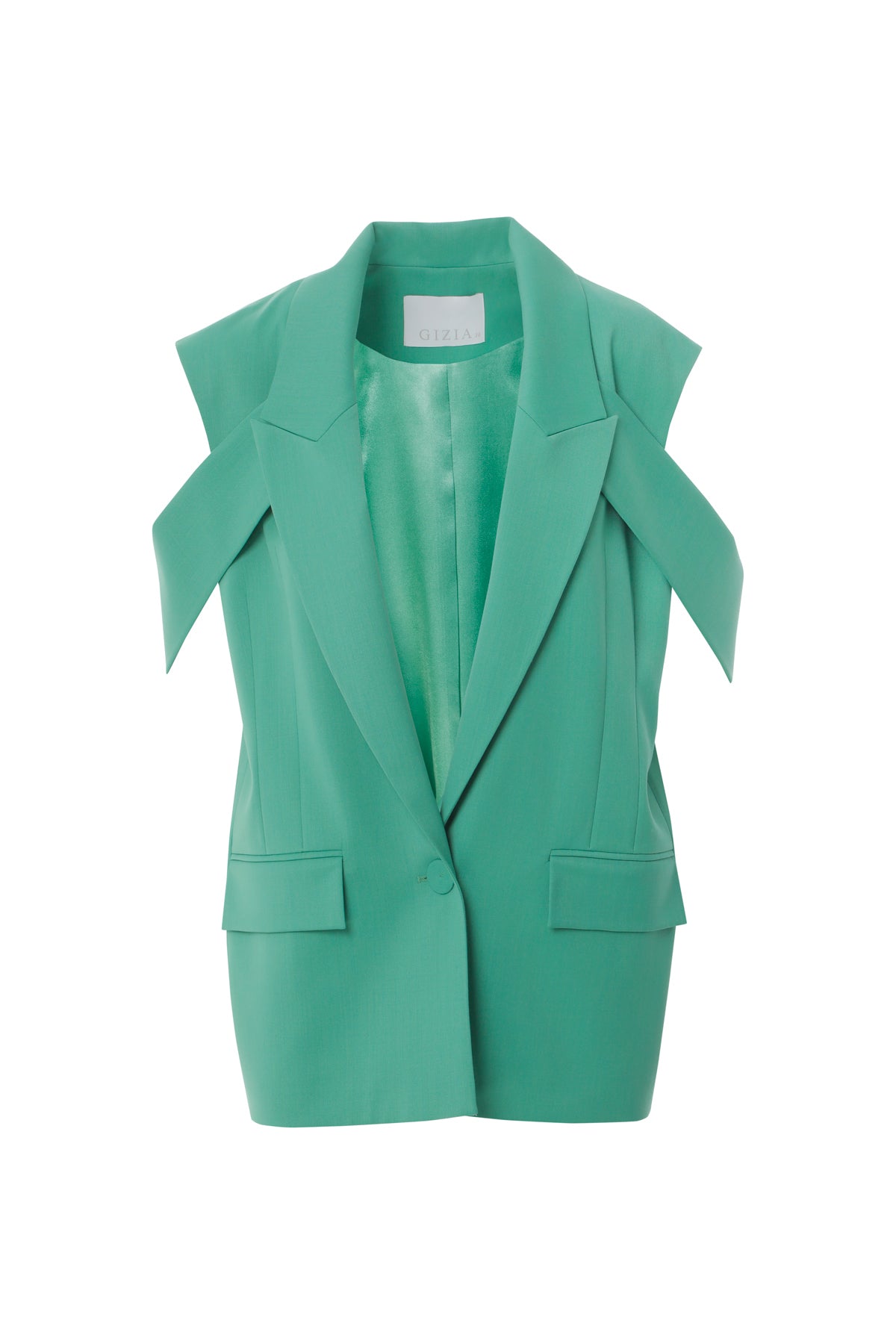 Arka Yırtmaç Düğme Detaylı Yelek