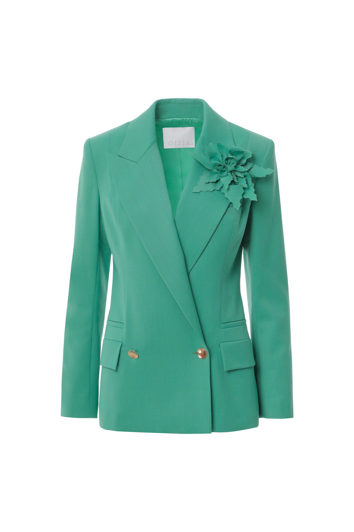 Çiçek Broşlu Düğme Detaylı Ceket