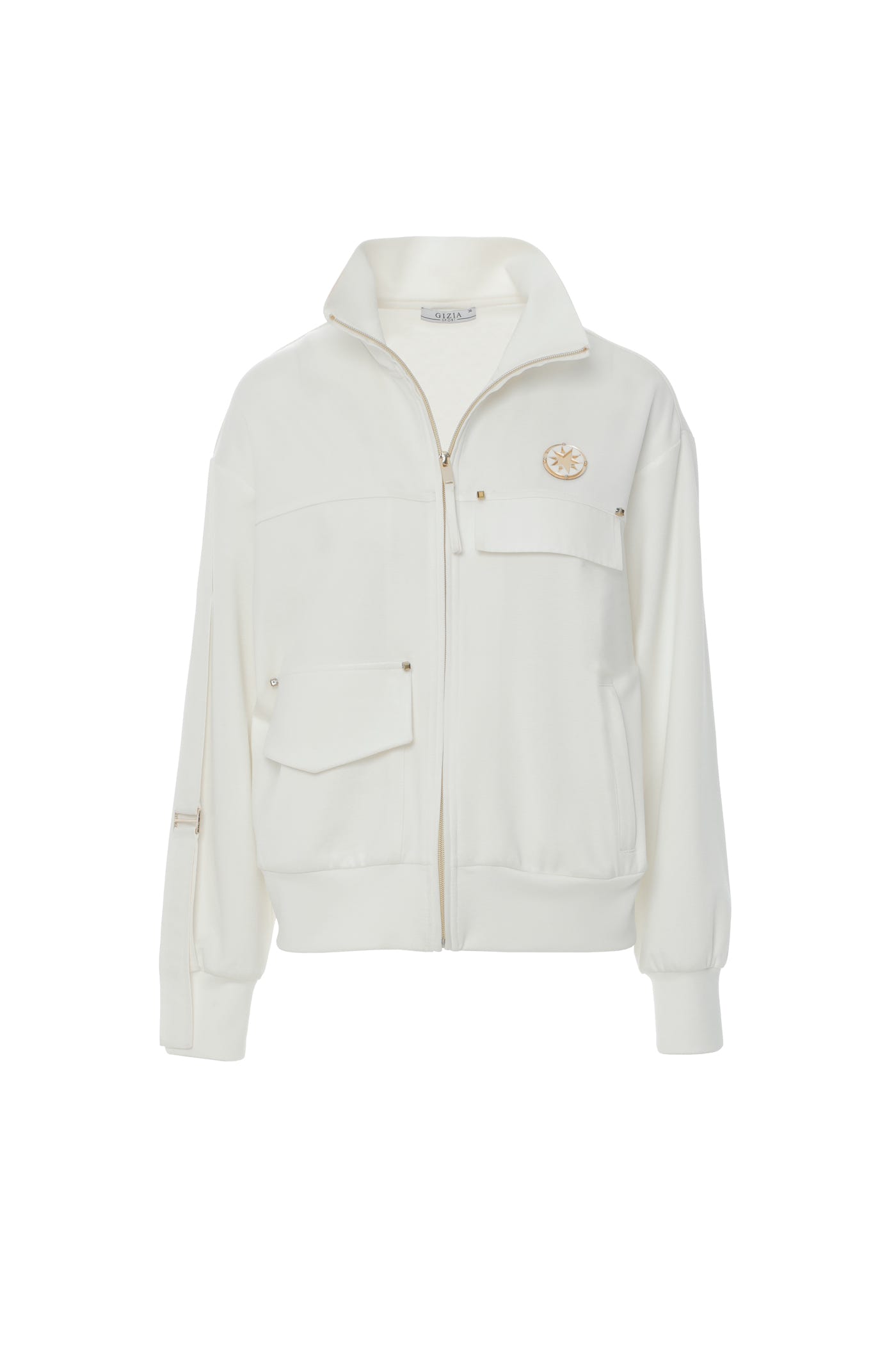 Küp Boncuk Detaylı Pleksili Dik Yaka Şık Ceket