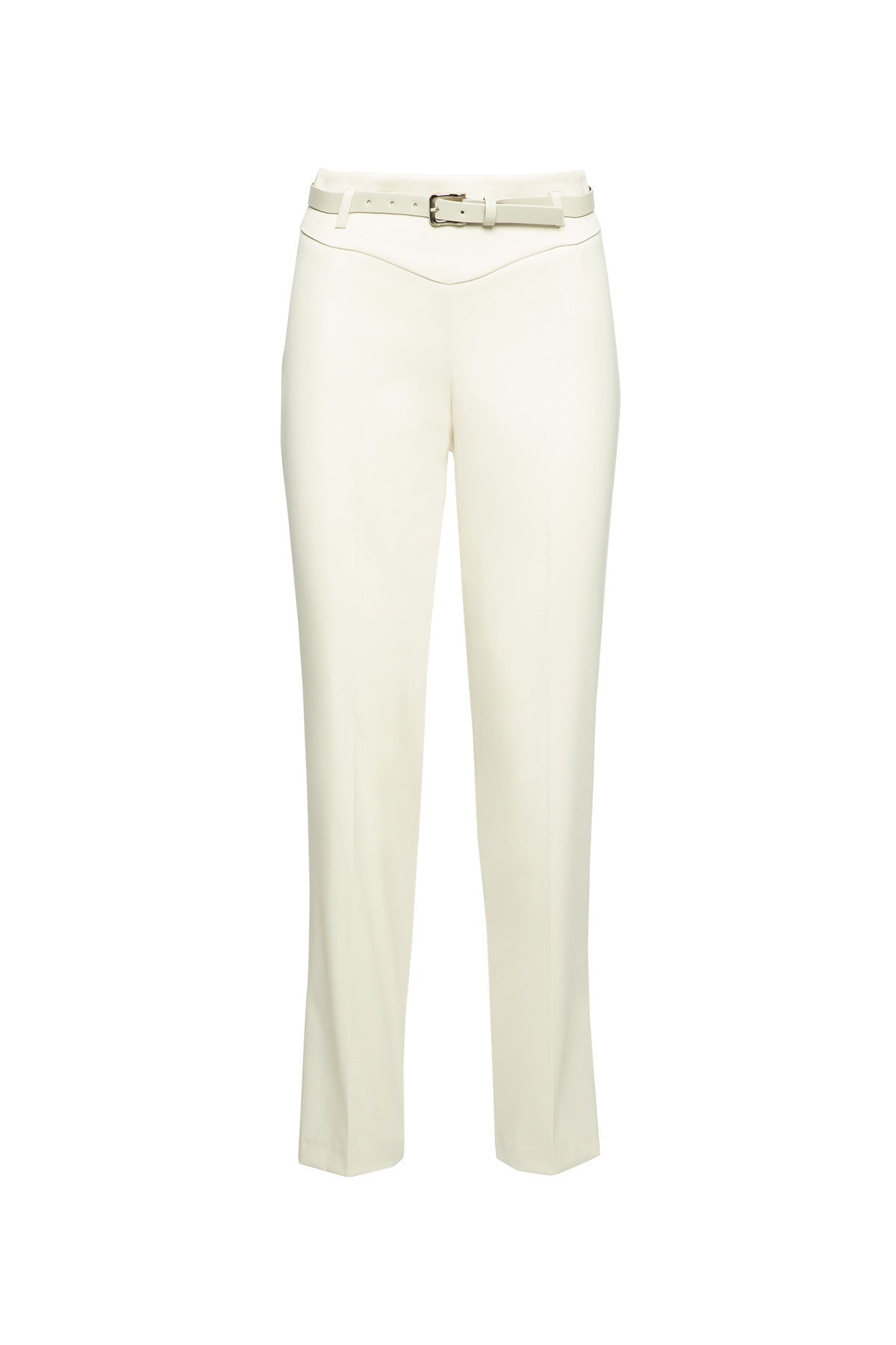 Beli Kemerli Bej Havuç Pantolon