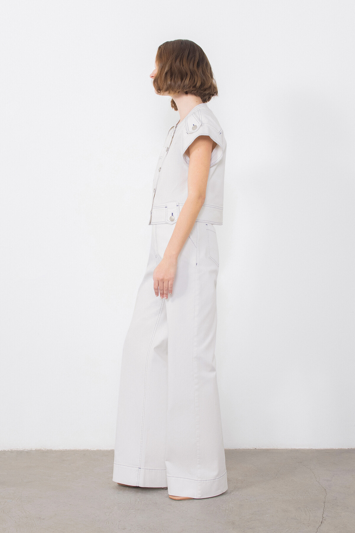 Apolet Detaylı Jean Ceket