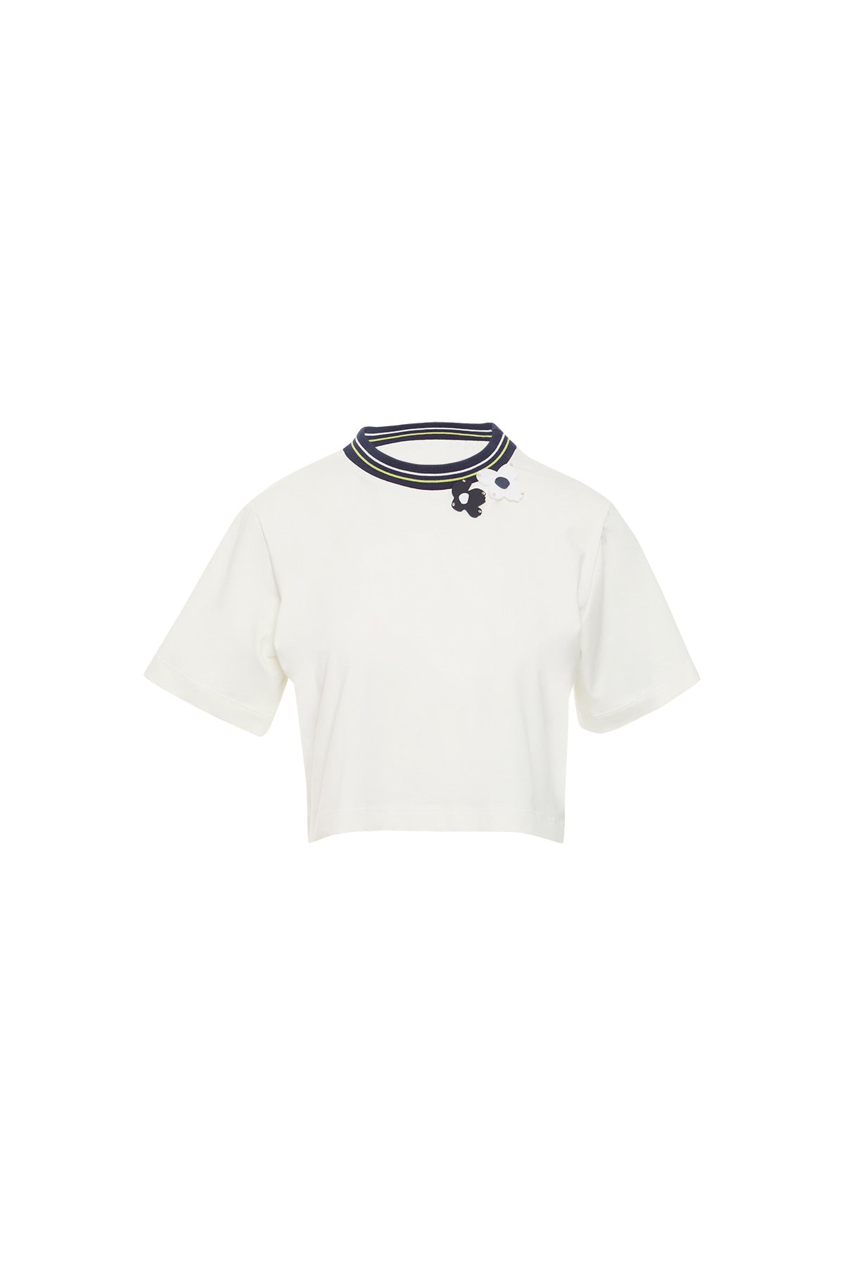 Ribana Yakalı Ekru Tshirt