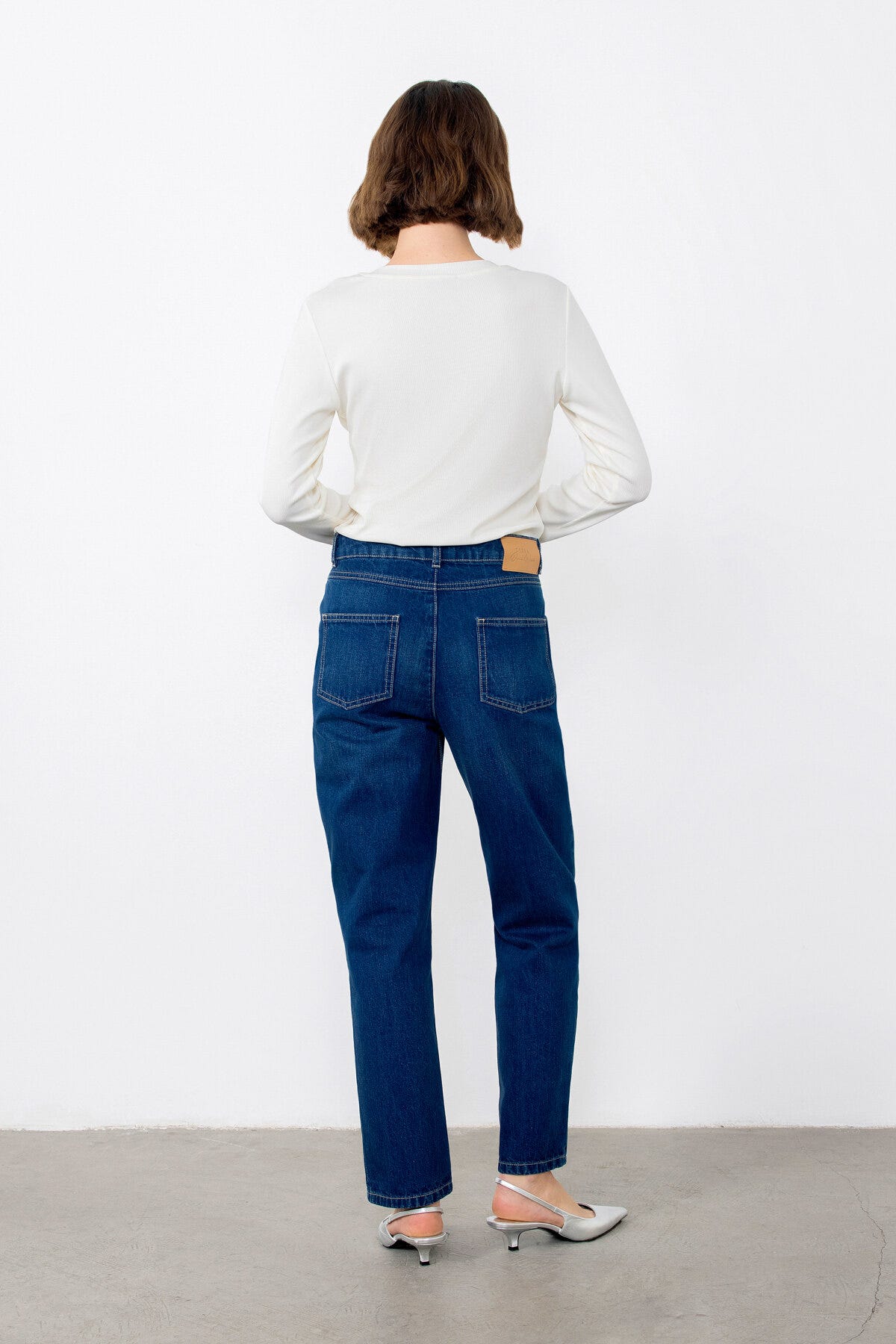 Yakası İşleme Detaylı Uzun Kollu Basic Somon T-shirt