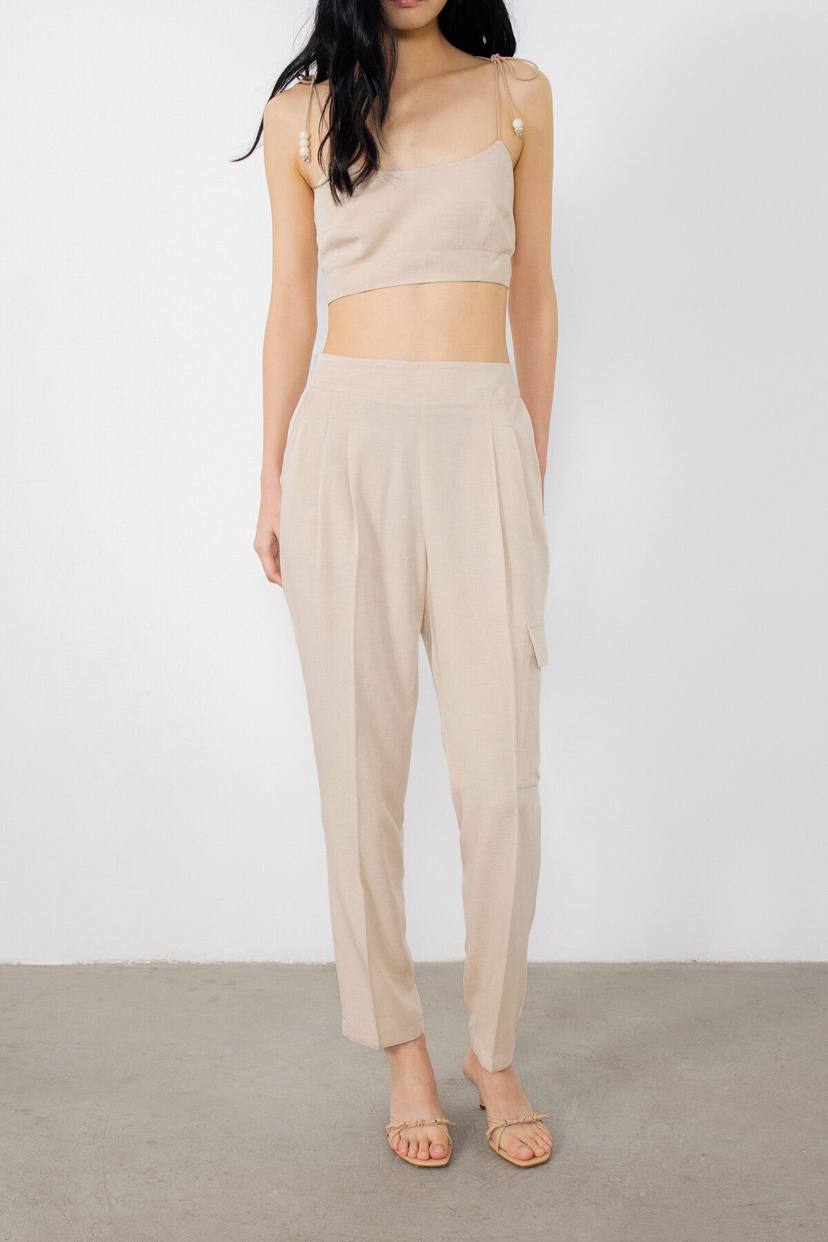 Arkası Lastikli Kargo Cepli Pantolon