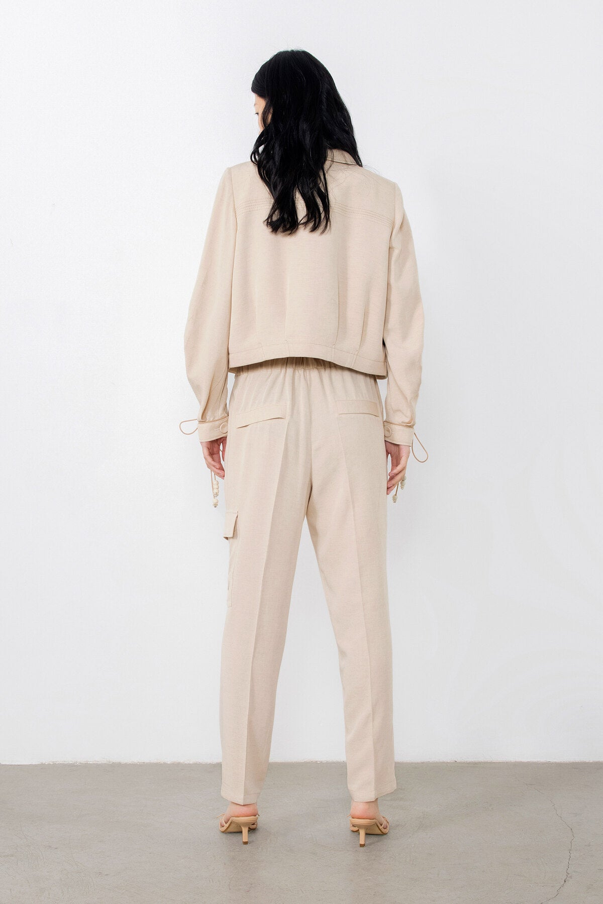 Arkası Lastikli Kargo Cepli Pantolon