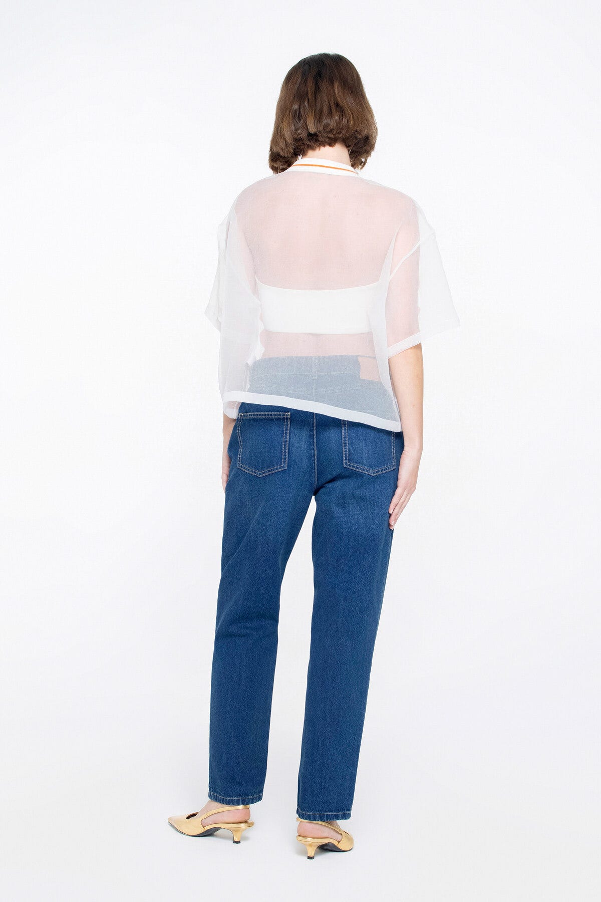 Triko Yaka Transparan Bluz