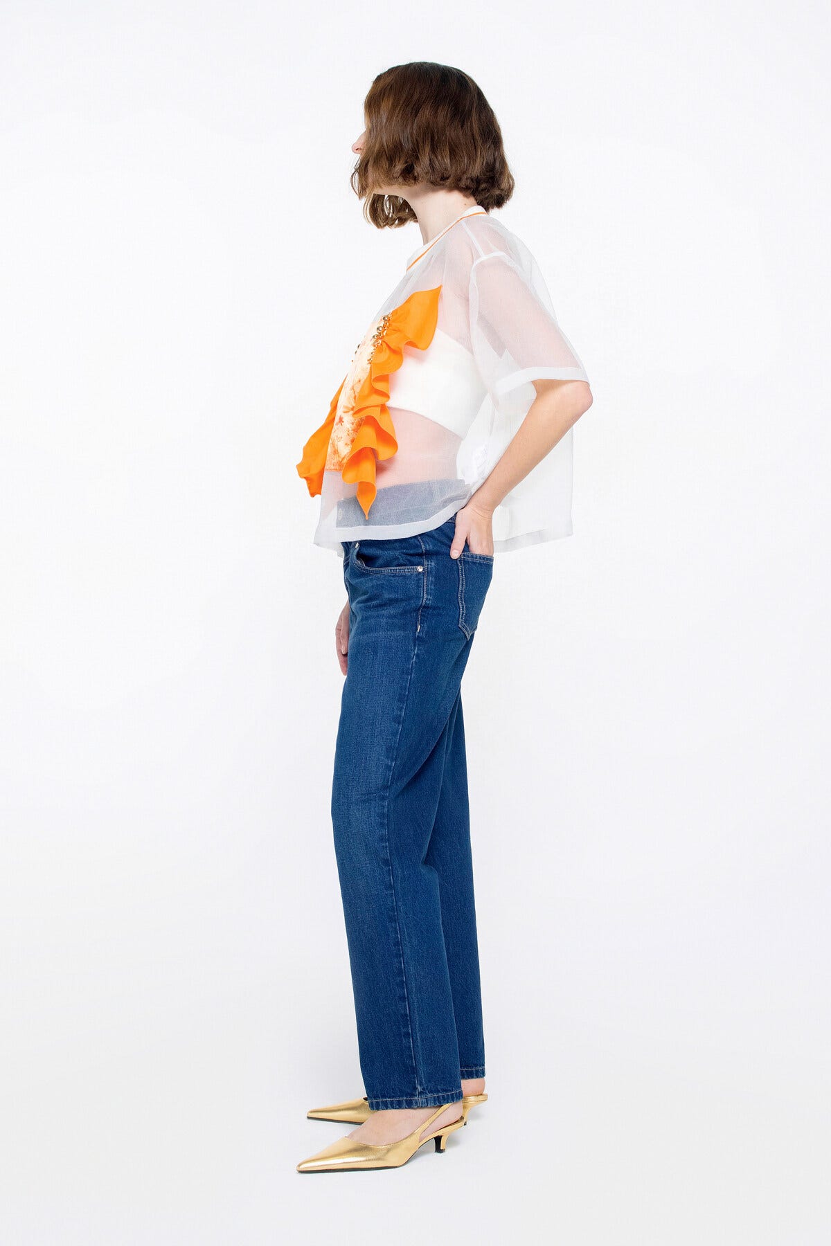 Triko Yaka Transparan Bluz