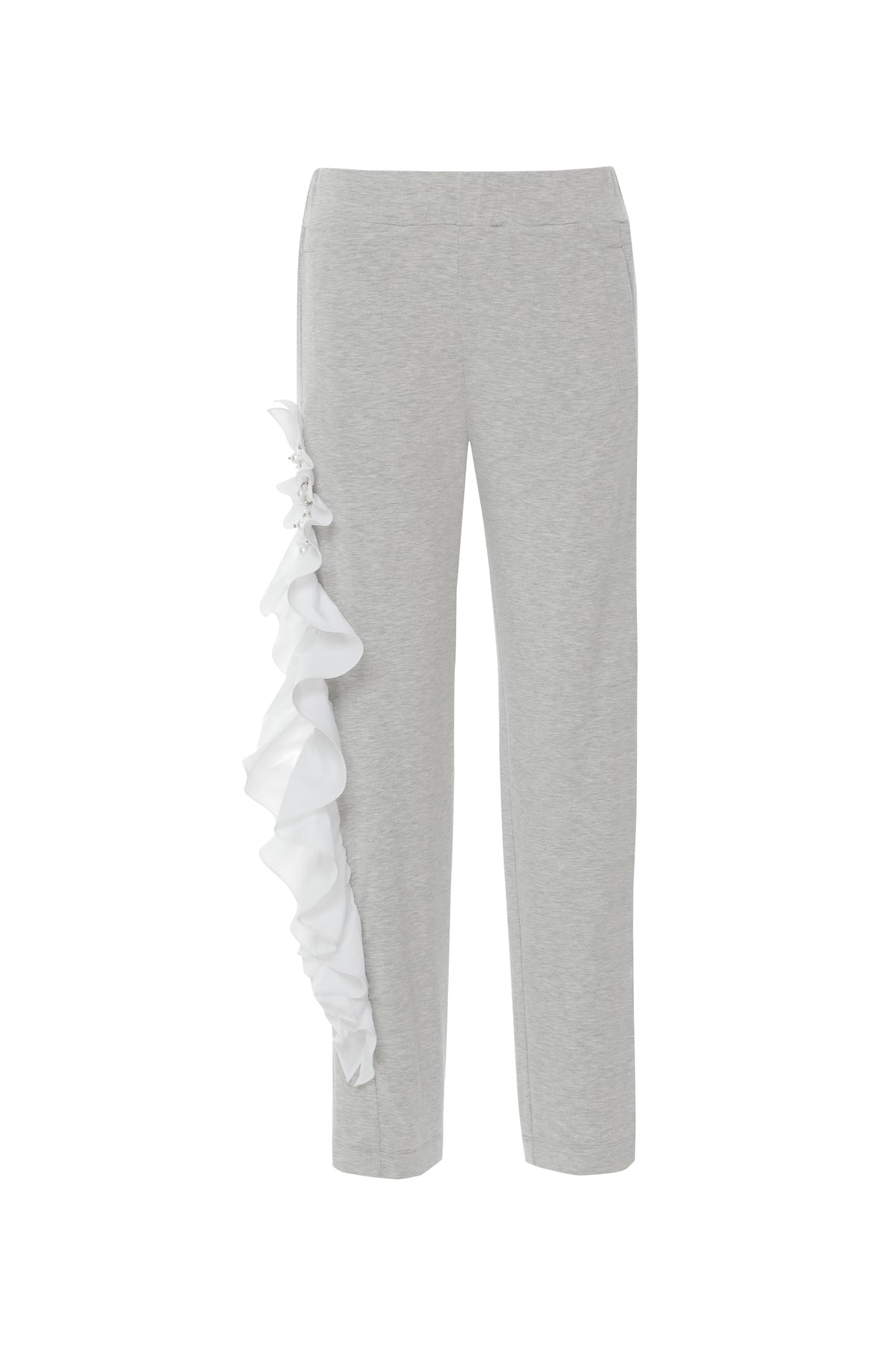 Yan Dikiş Fırfır Detaylı Fırfır Üstü İşlemeli Eşofman Altı