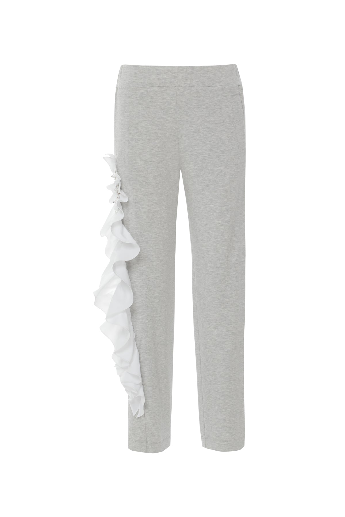 Yan Dikiş Fırfır Detaylı Fırfır Üstü İşlemeli Eşofman Altı