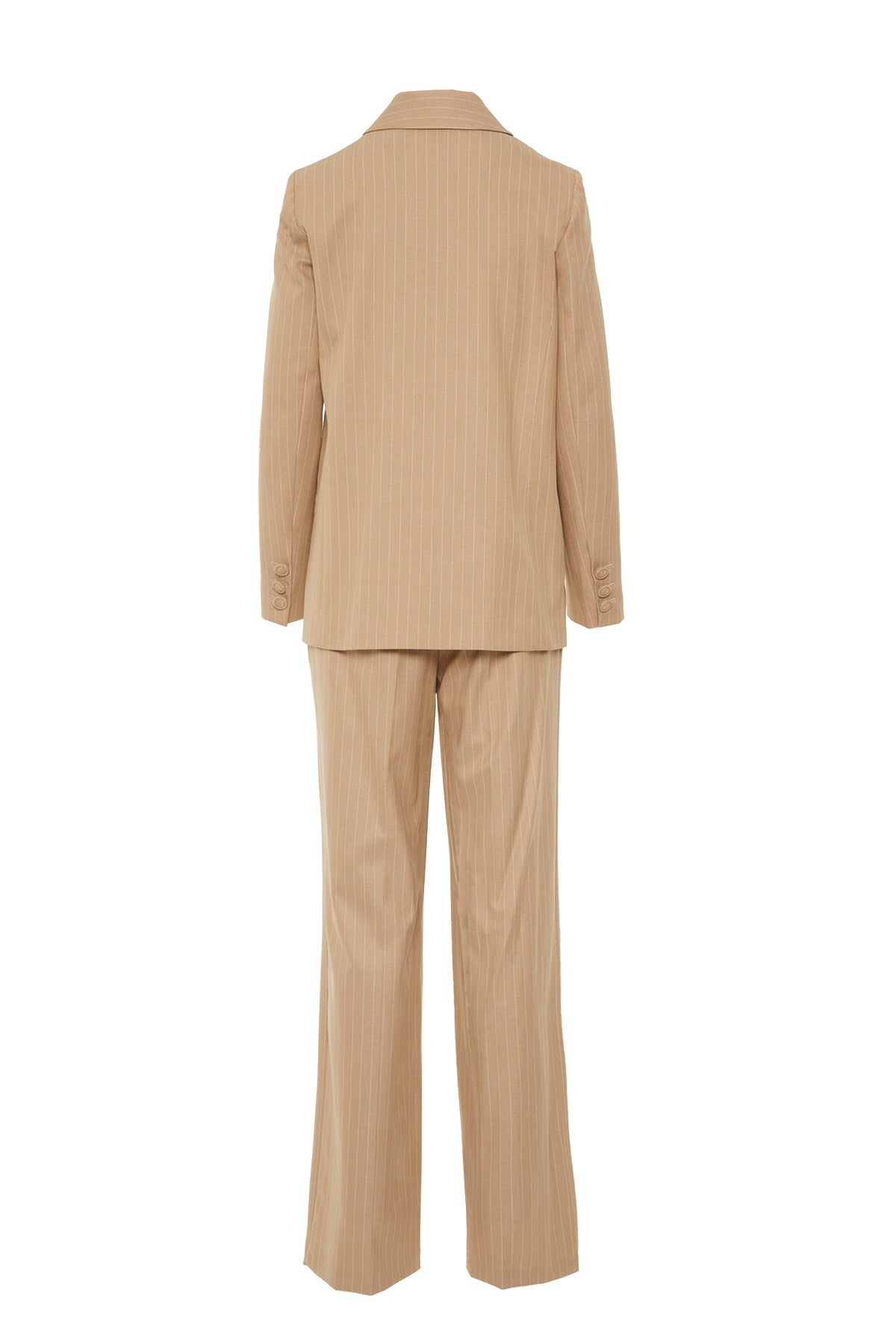 Korseli Blazer Ceketli Çizgili Takım