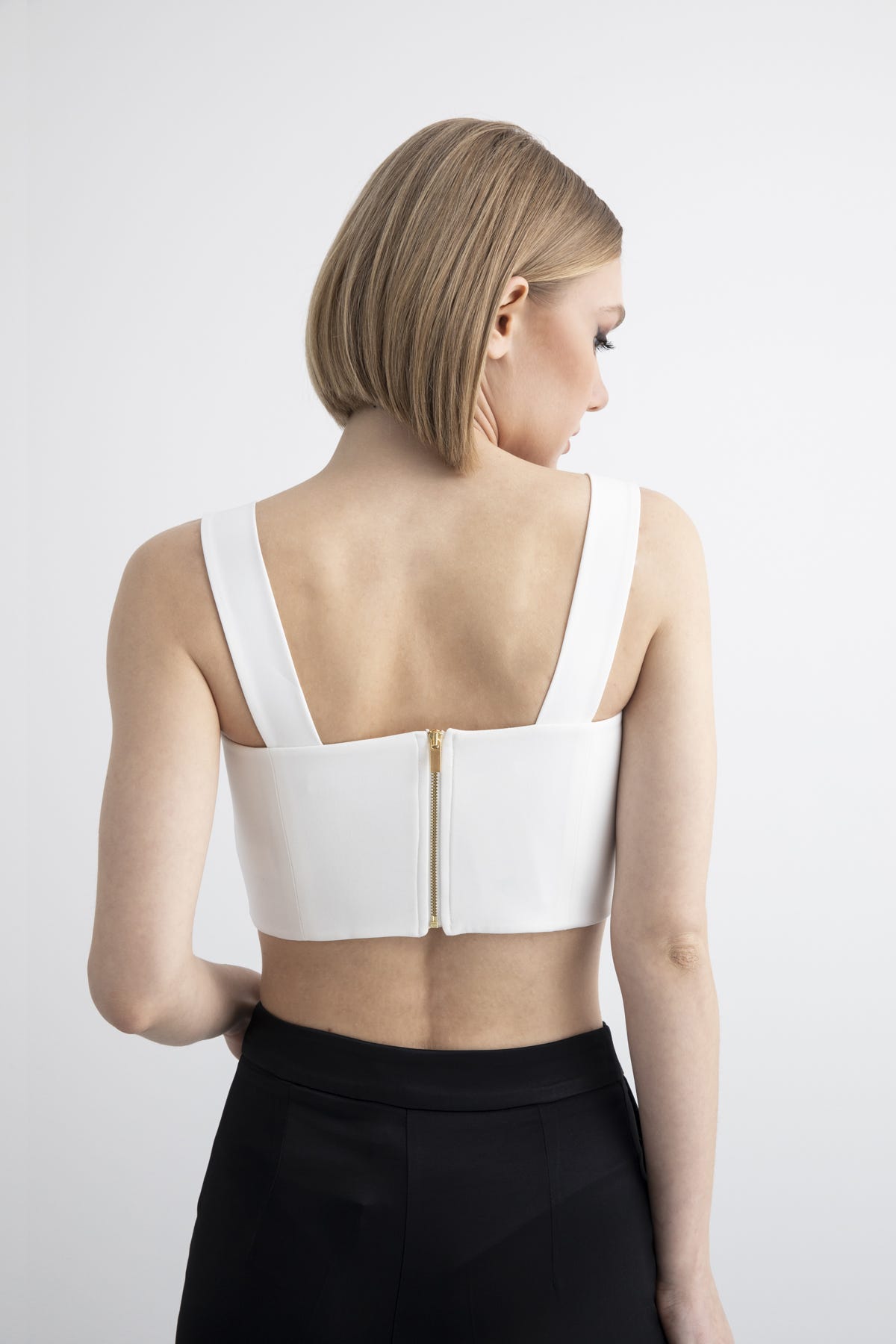 Kalın Askılı Crop Top