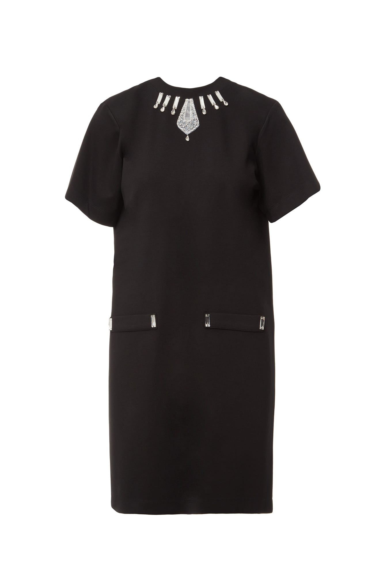 Yakası İşlemeli Mini Elbise