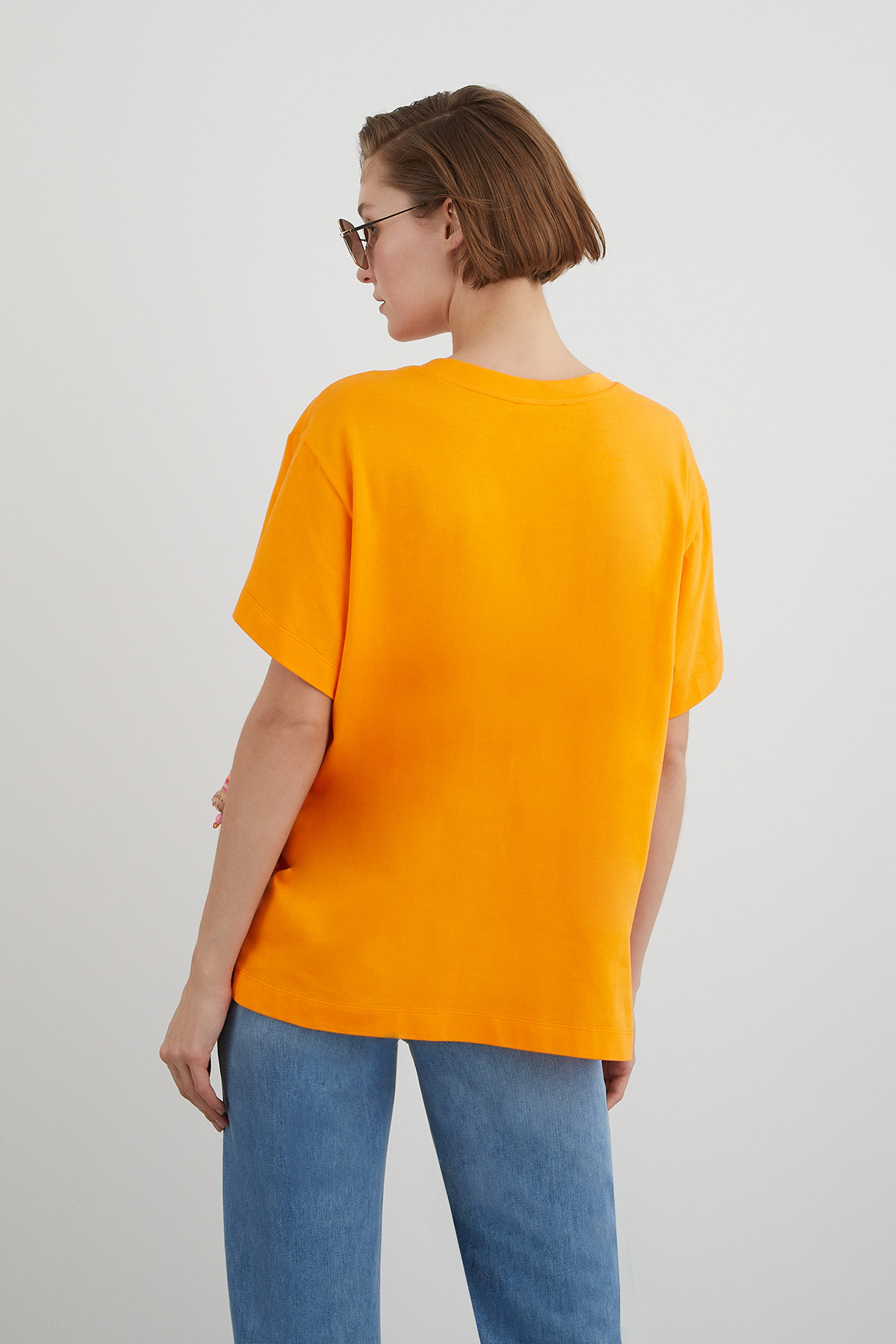 Desenli Pamuklu Oversize T-shirt