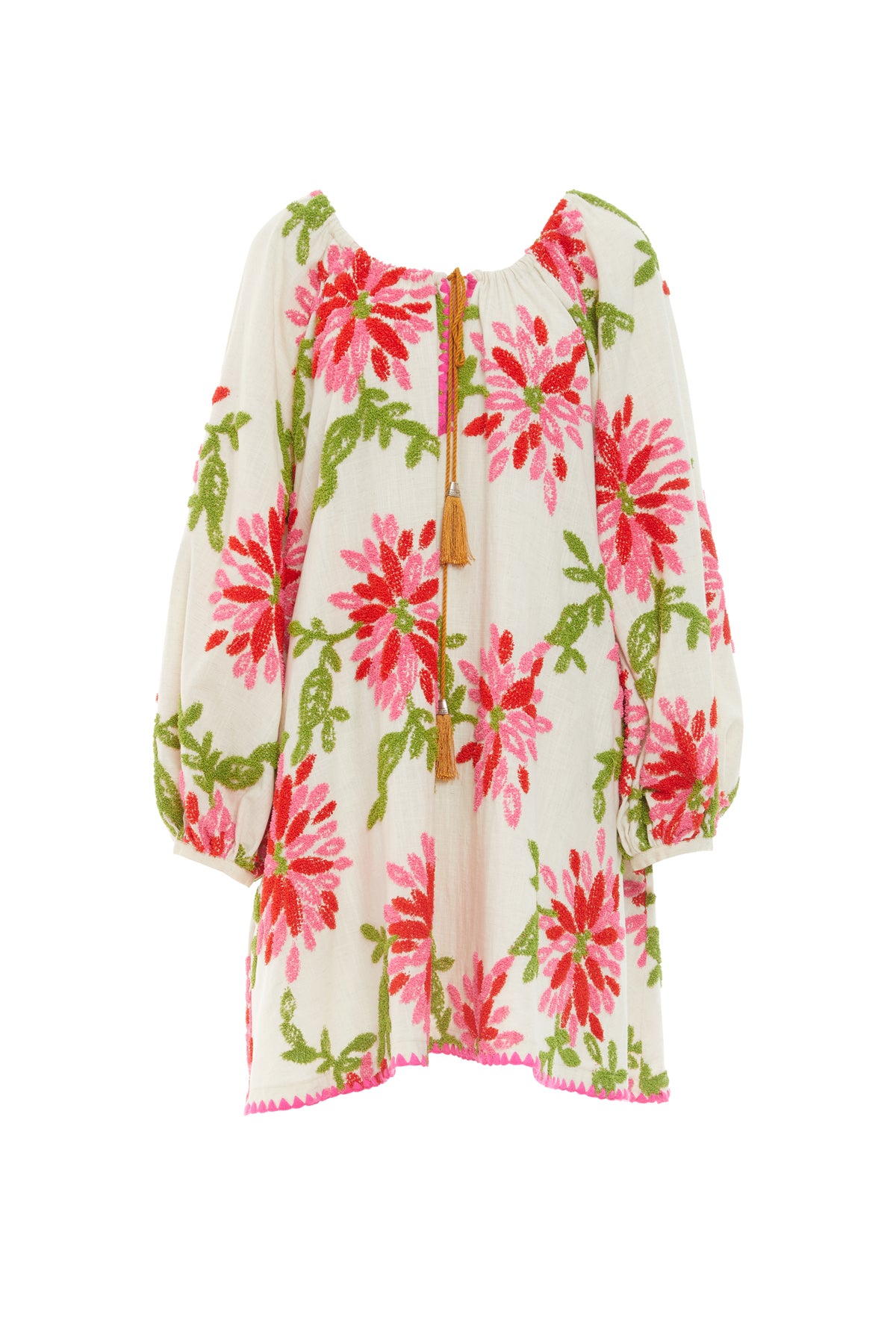 Çiçek Desenli Kısa Boy Bol Elbise