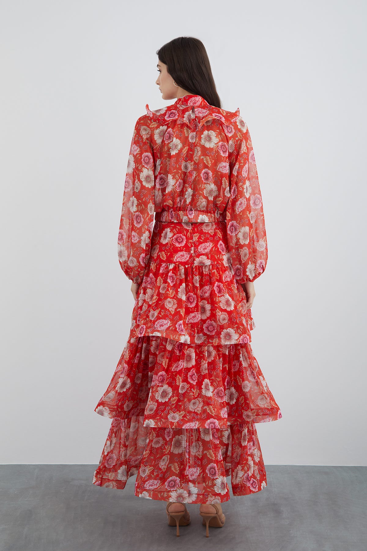 Çiçekli Şifon Bluz