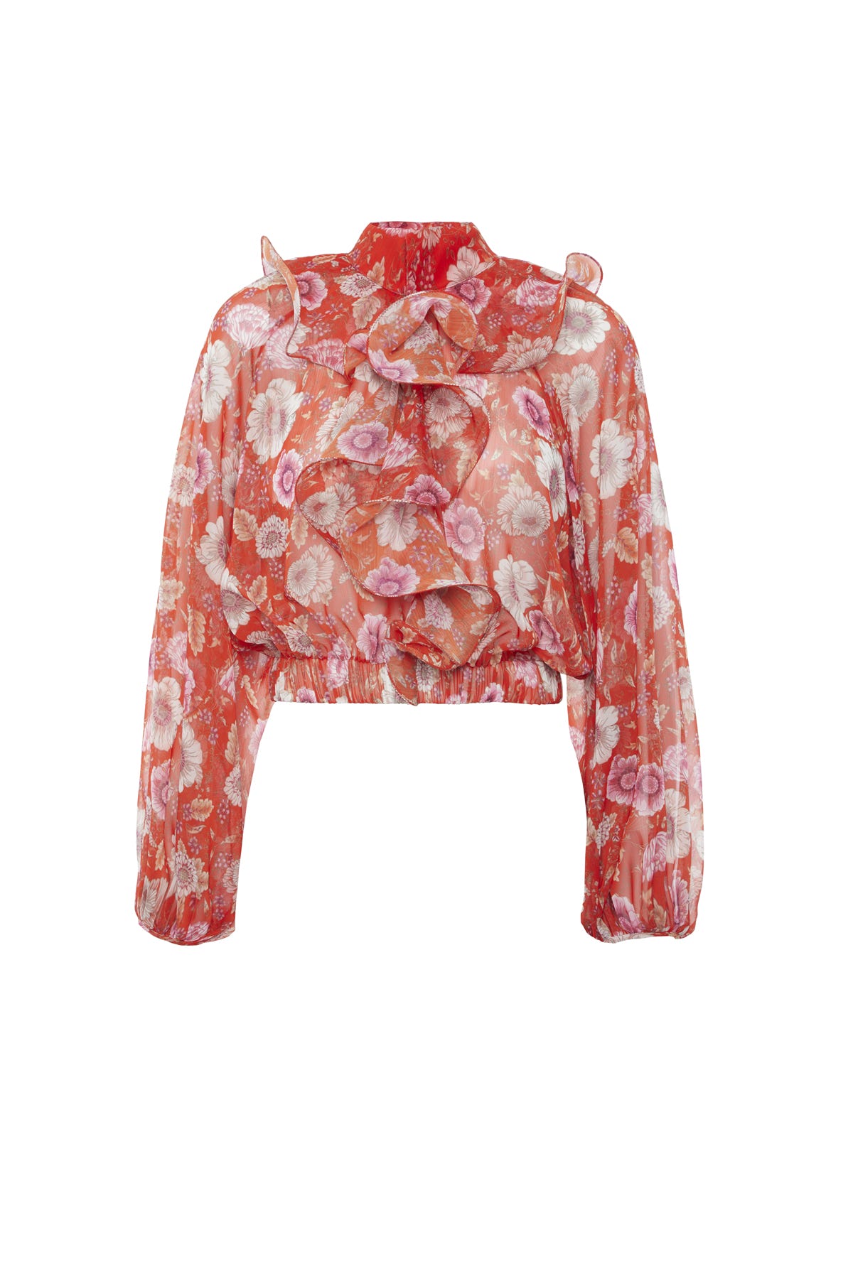 Çiçekli Şifon Bluz
