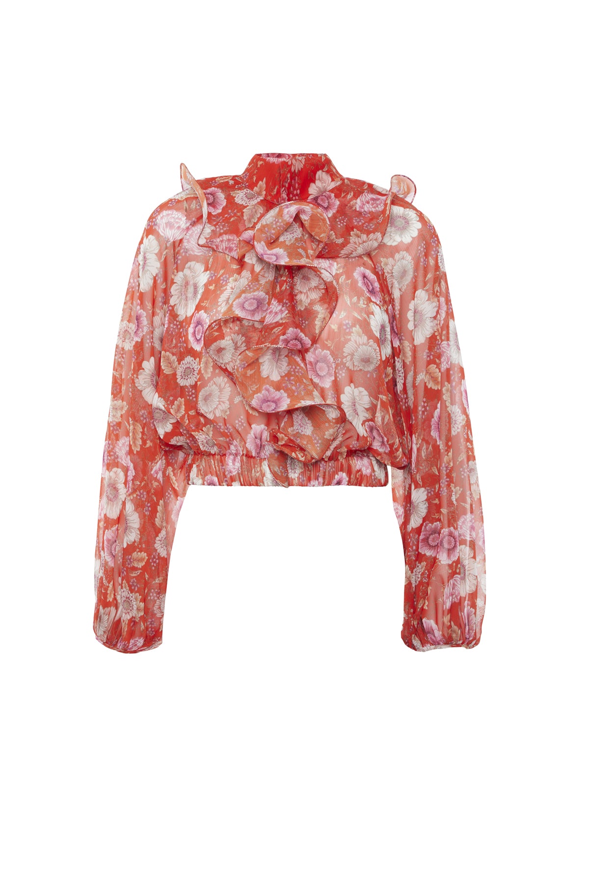 Çiçekli Şifon Bluz