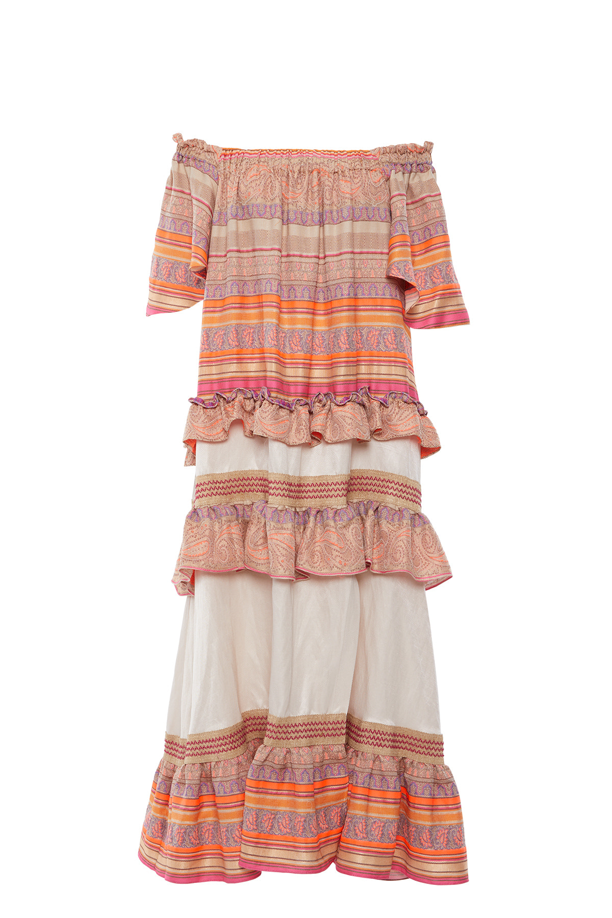 Kayık Yakalı Fırfır Detaylı Midi Elbise