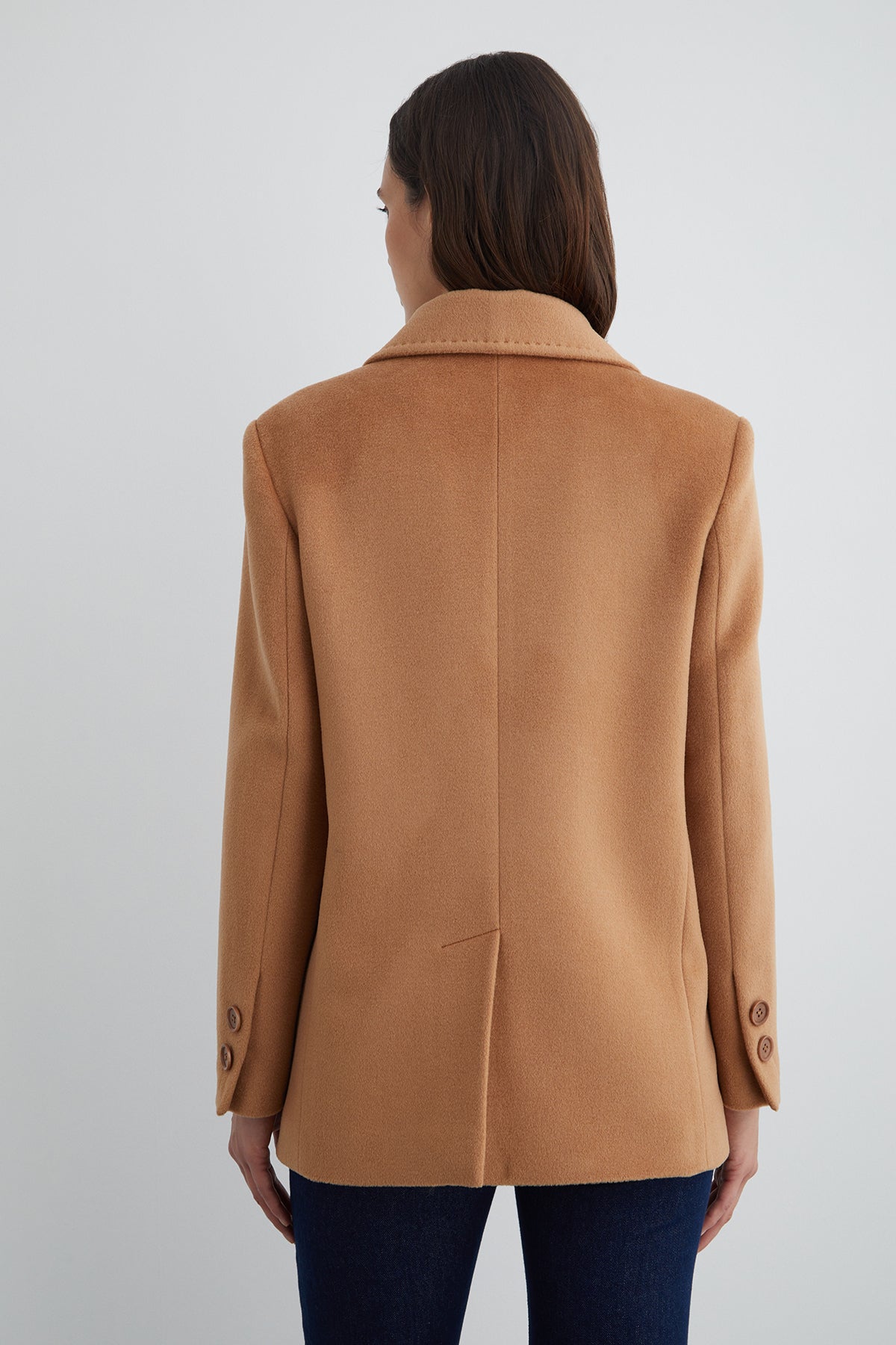 İpek Kaşmir Kısa Kaban