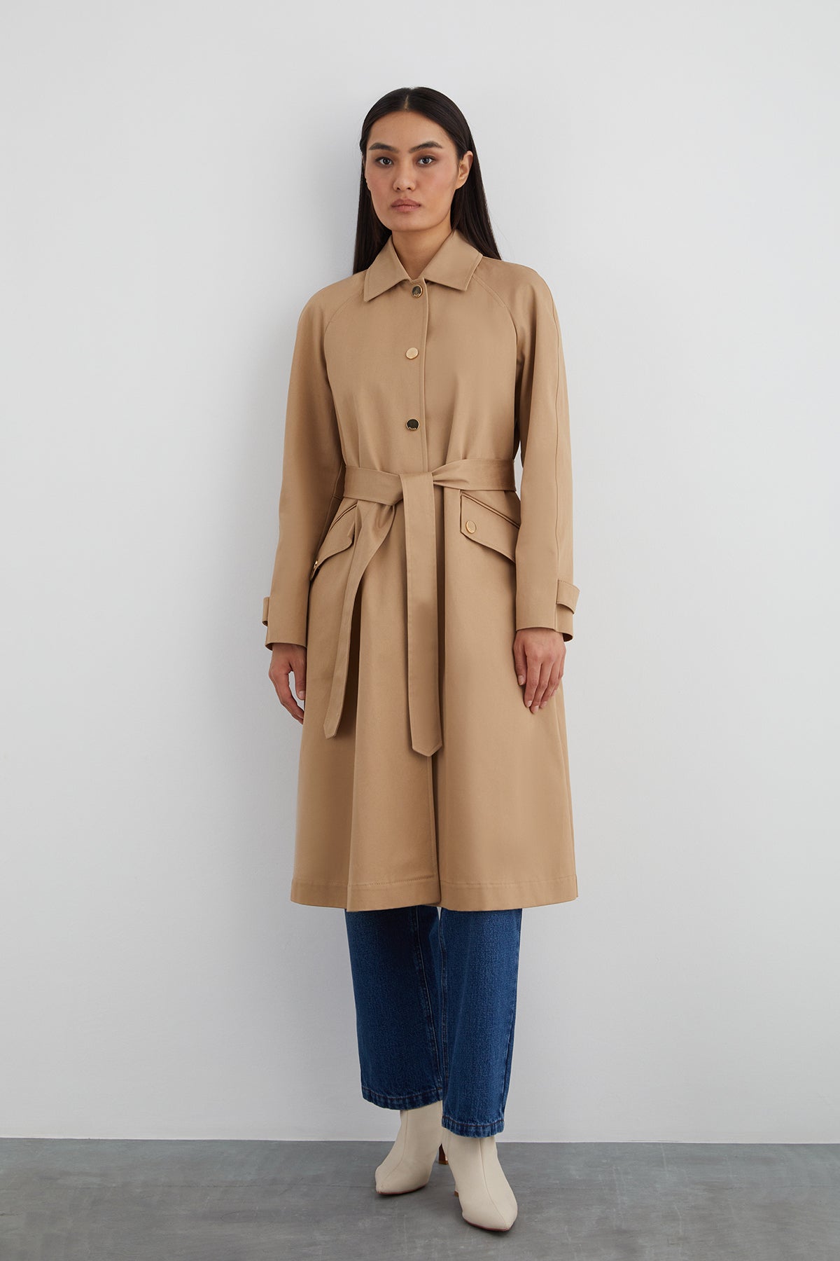 Çıtçıt Kapama Seyyar Kuşaklı Trenchcoat