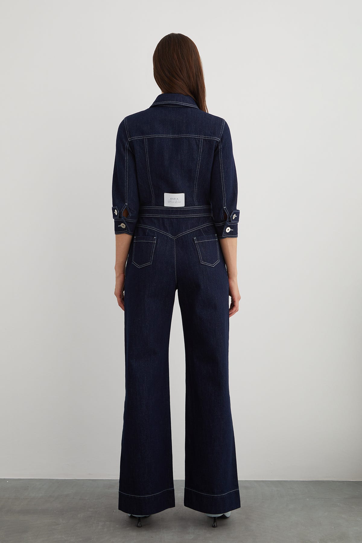 Nikel Düğme Detaylı Yanı Yırtmaçlı Flare Paça Jean Tulum