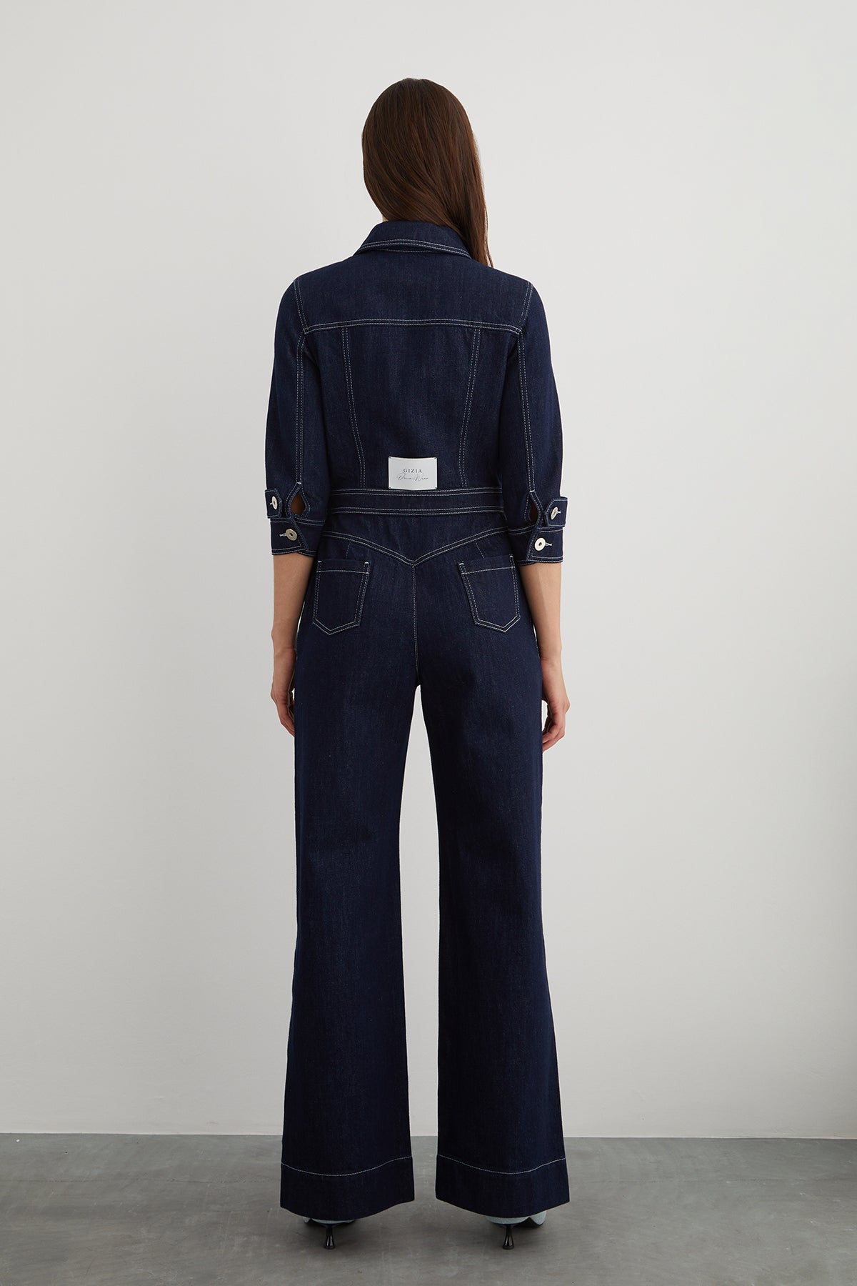 Nikel Düğme Detaylı Yanı Yırtmaçlı Flare Paça Jean Tulum