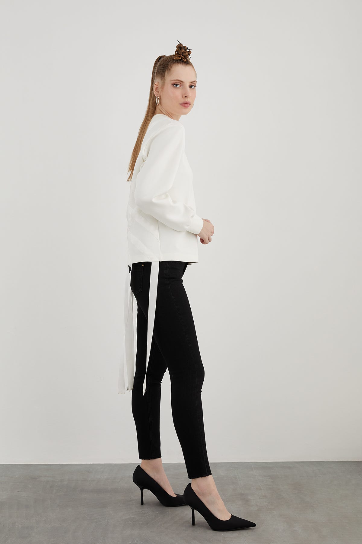 Bisiklet Yakalı Rahat Kesim Sweatshirt