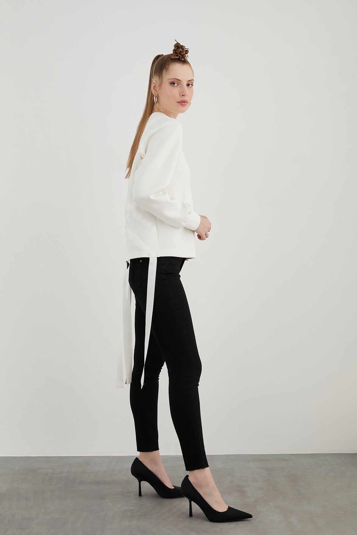 Bisiklet Yakalı Rahat Kesim Sweatshirt