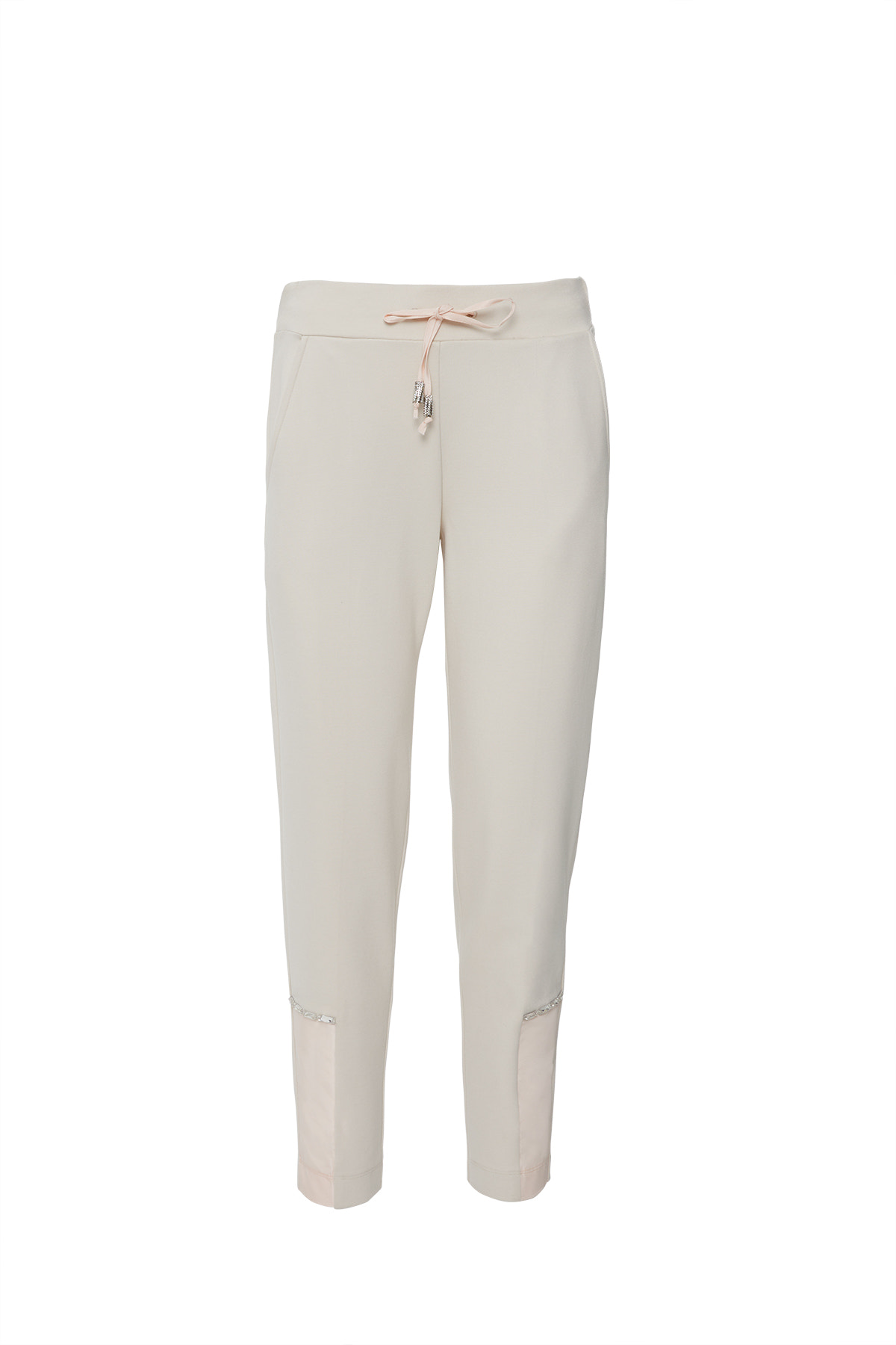 Arka Beli Lastikli Bağ Ucu Taşlı Eşofman Altı