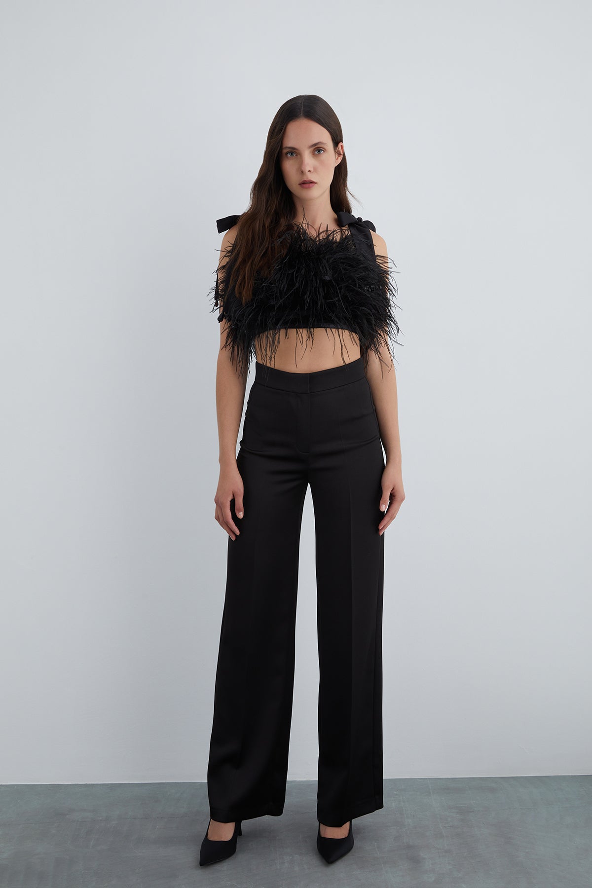 Tüylü Crop Top
