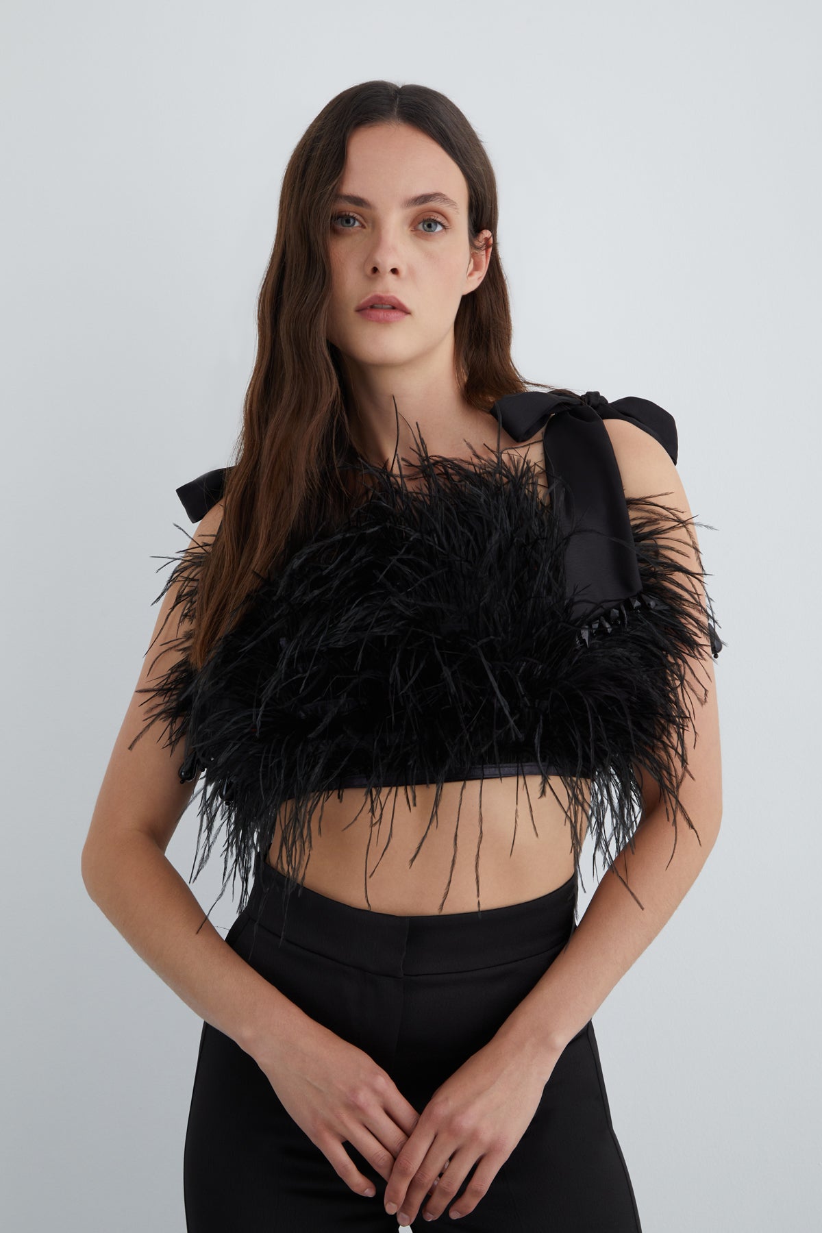 Tüylü Crop Top