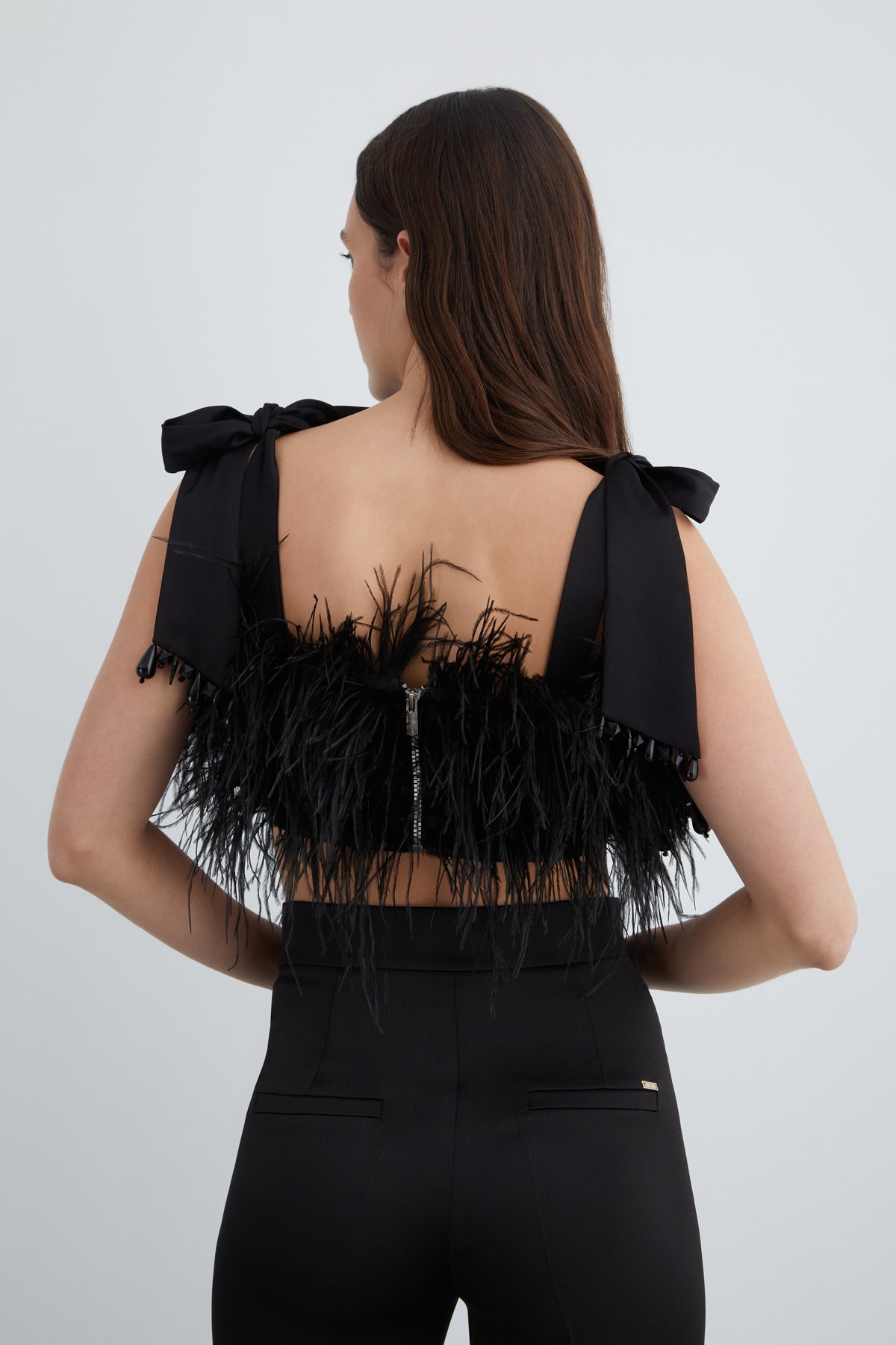 Tüylü Crop Top
