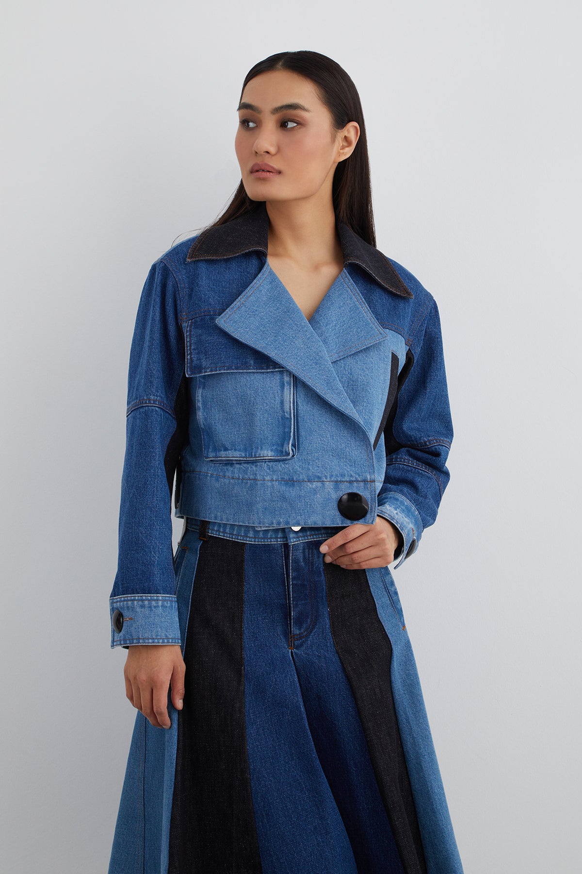 Çok Renkli Jean Ceket