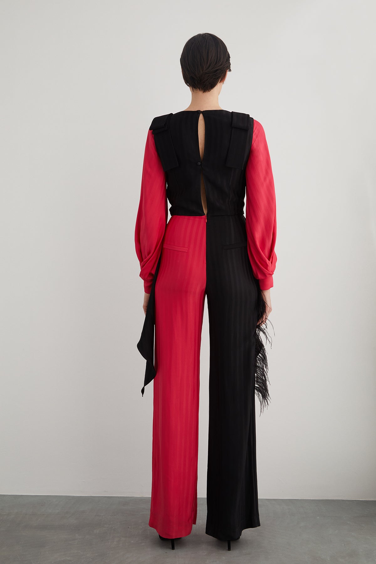 İki Renkli Pliseli Tulum