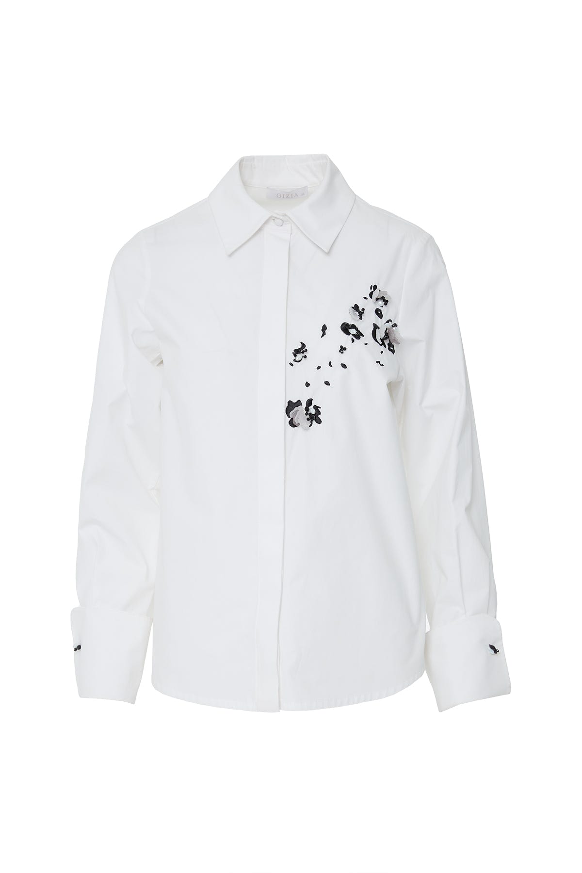 İşlemeli Nakış Detaylı Uzun Kollu Gömlek