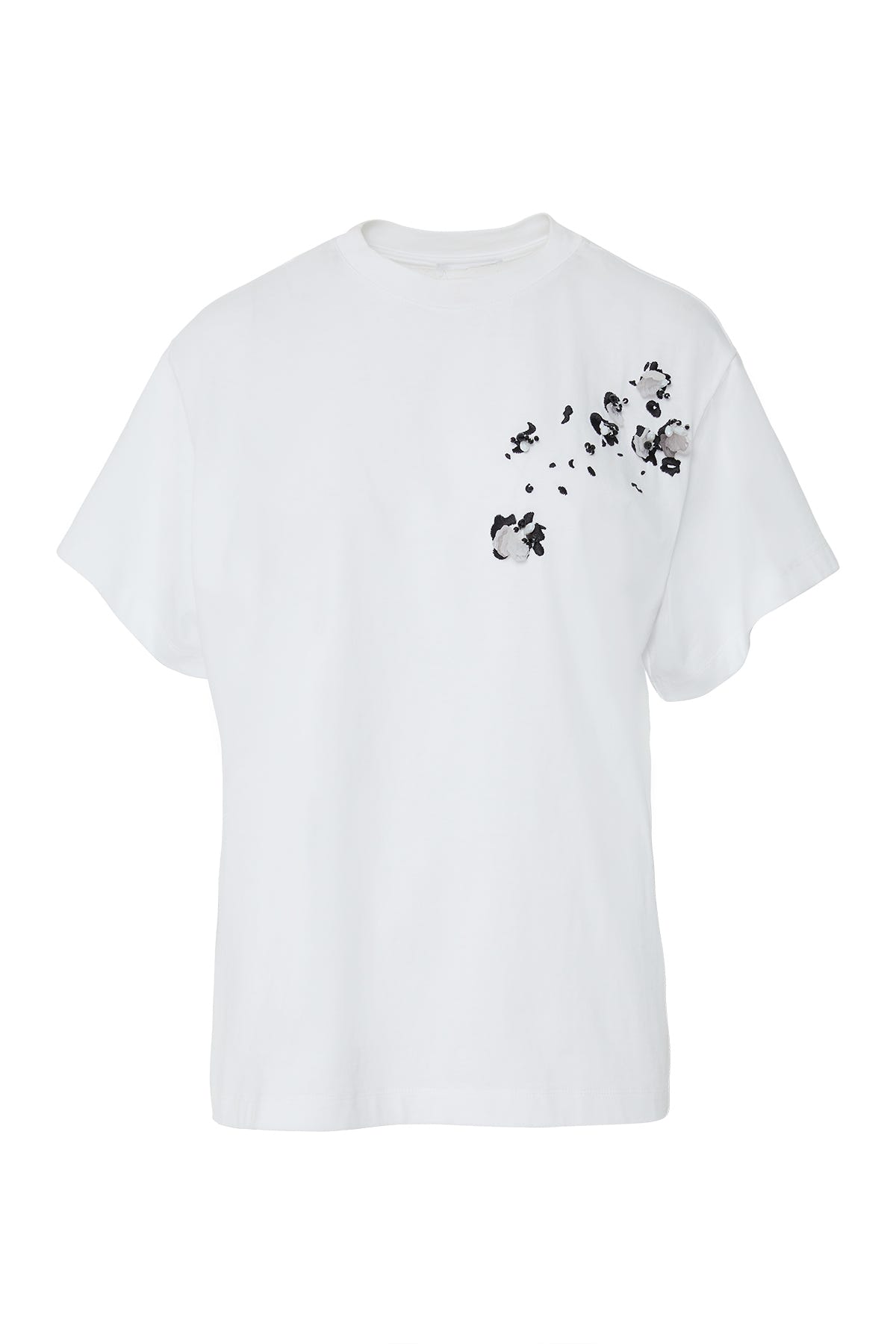 İşlemeli Nakış Detaylı Arkası Etiketli T-shirt