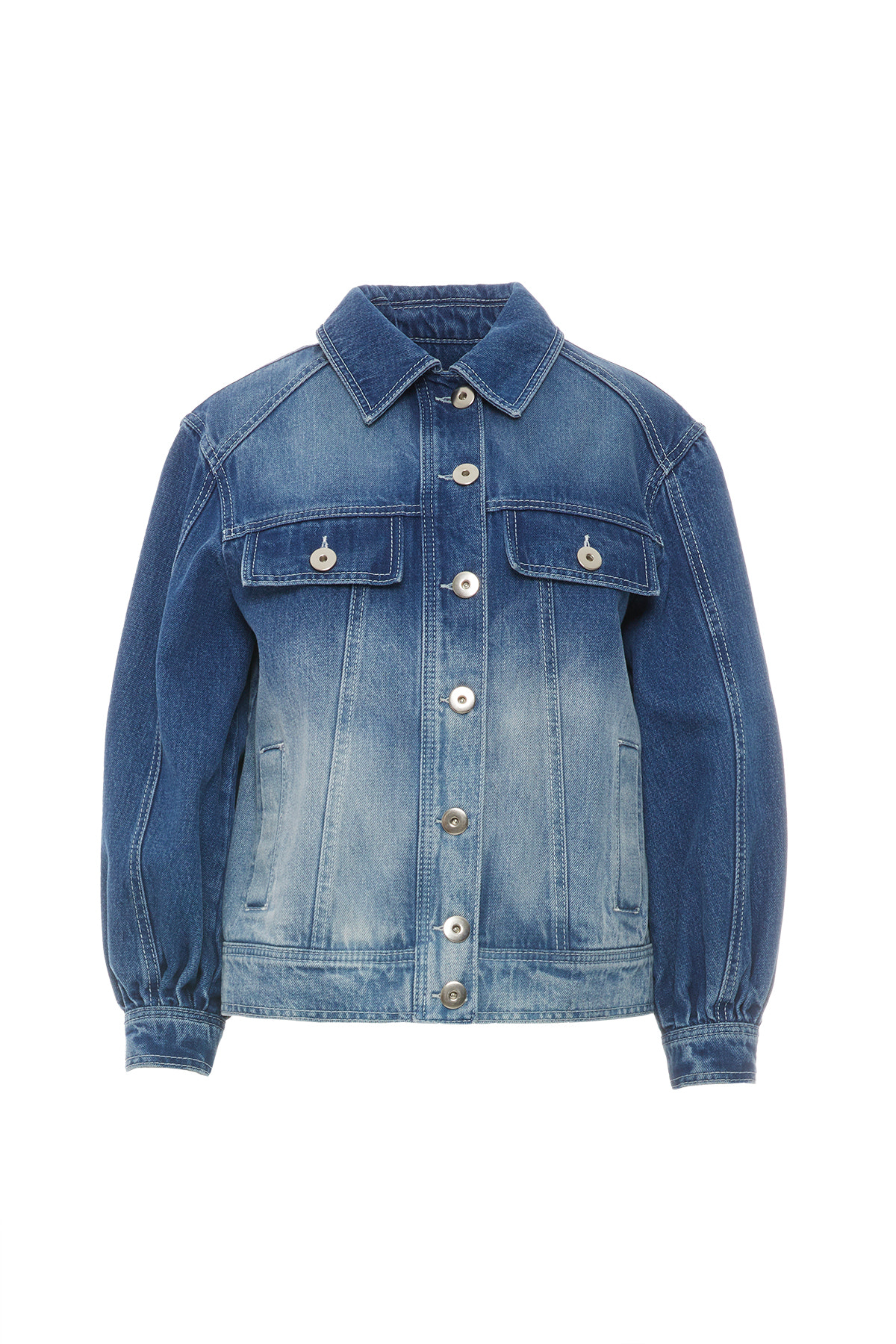 Arka Beden Özel Desen Ve Tüy Detaylı Uzun Kollu Jean Ceket