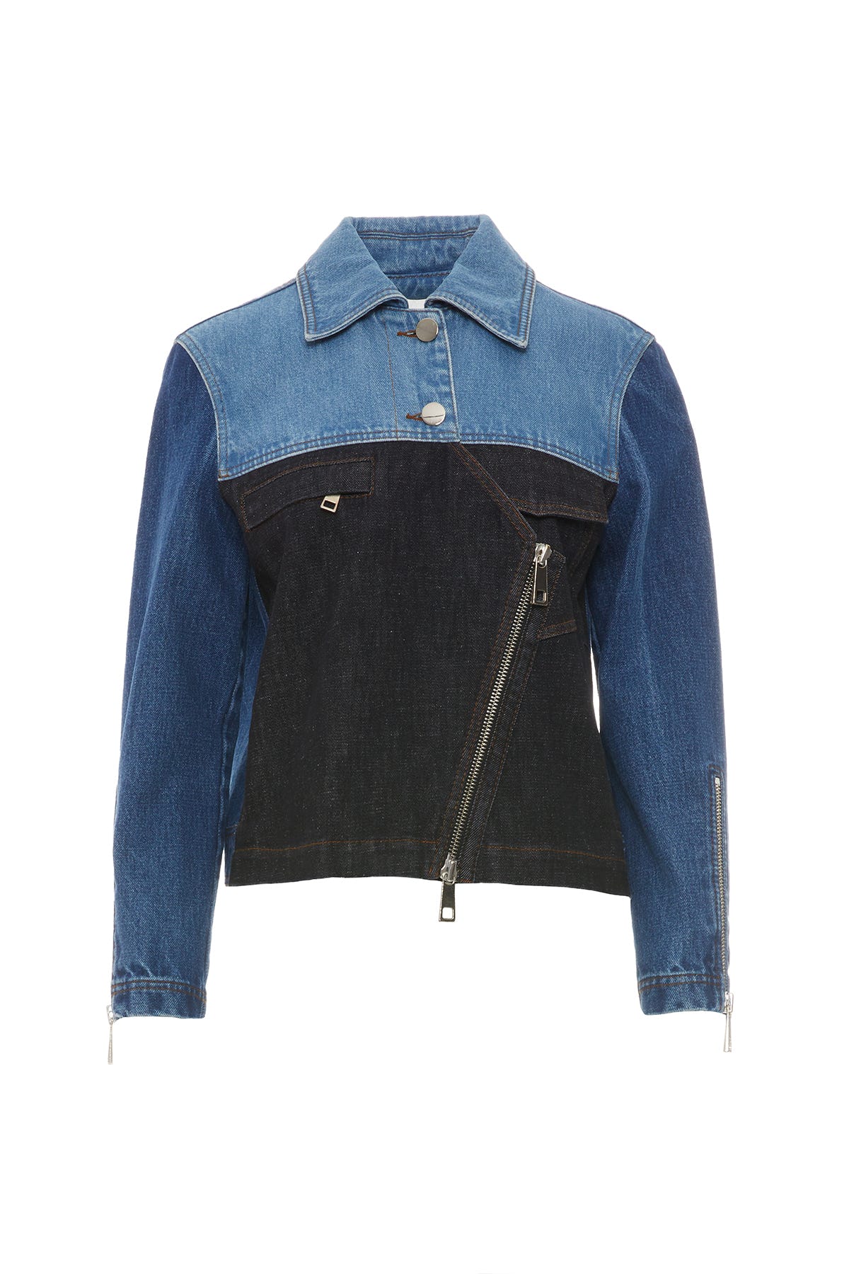 Asimetrik Çok Parçalı Jean Ceket