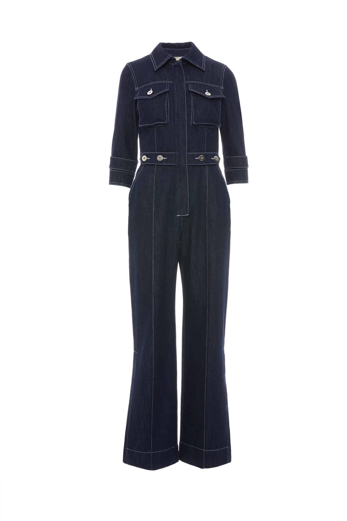 Nikel Düğme Detaylı Yanı Yırtmaçlı Flare Paça Jean Tulum