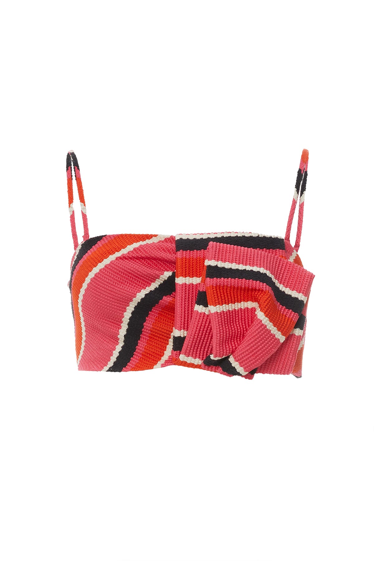 Çoban Dikiş Detaylı Askılı Asimetrik Crop Bluz