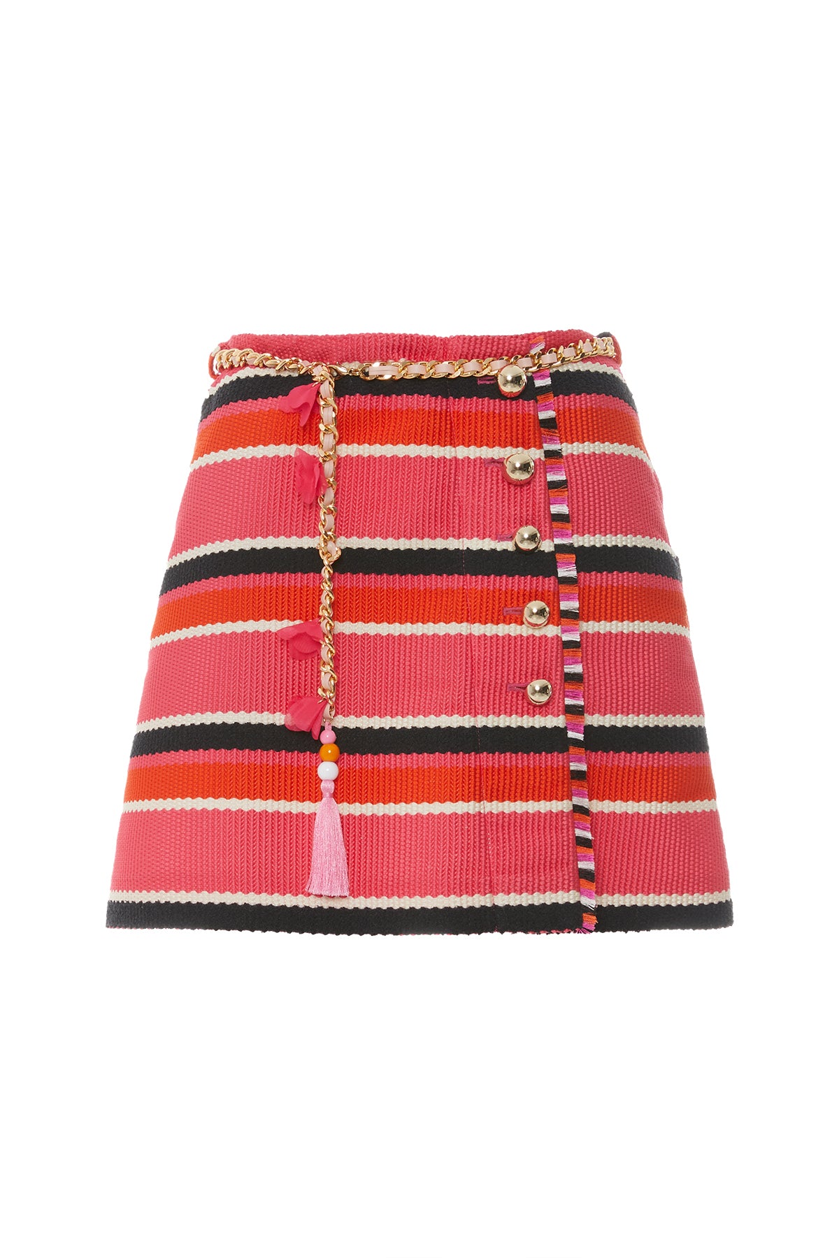 Zincir Kemer Detaylı Süs Düğmeli Etek