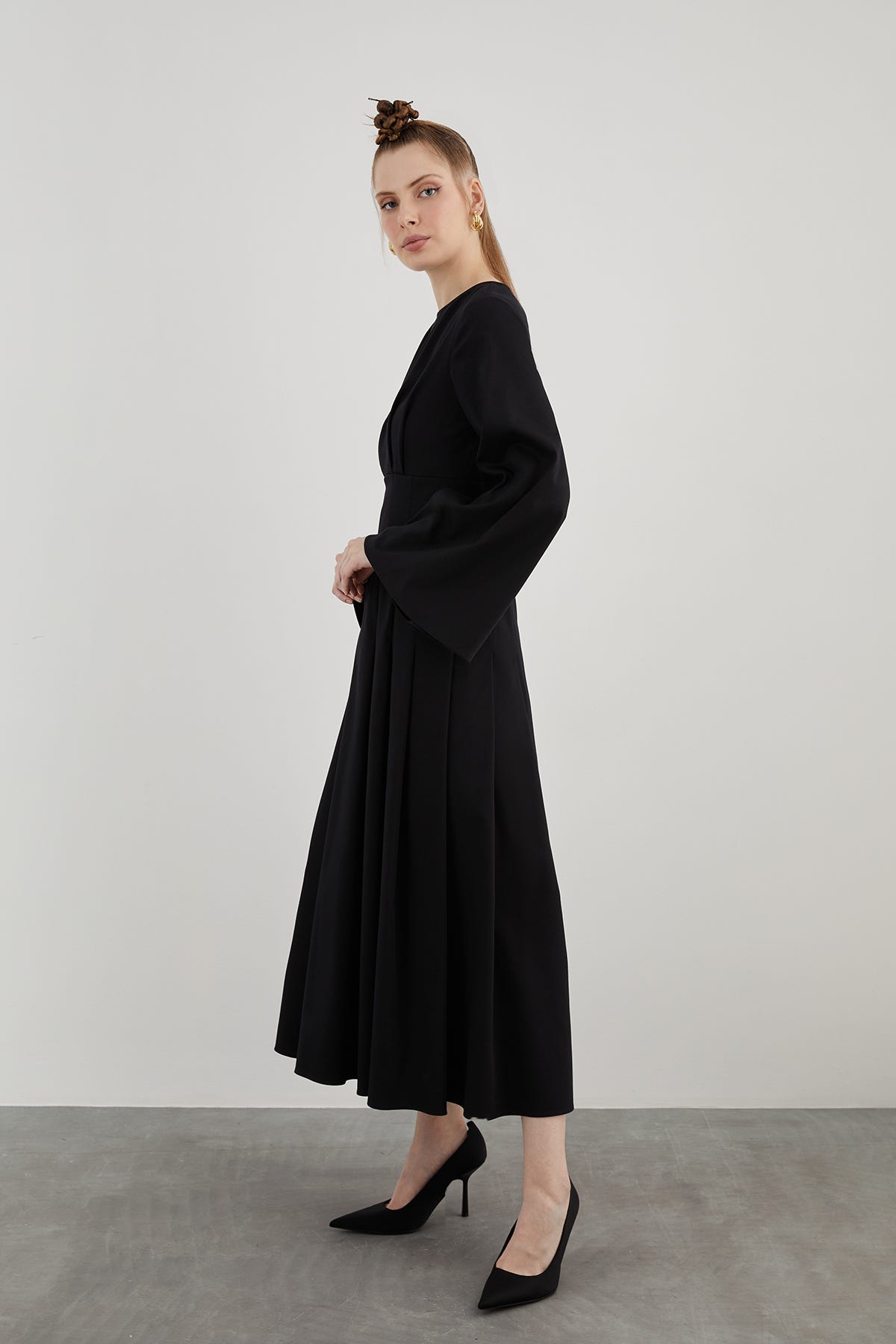 Bisiklet Yaka Maxi Boy Elbise